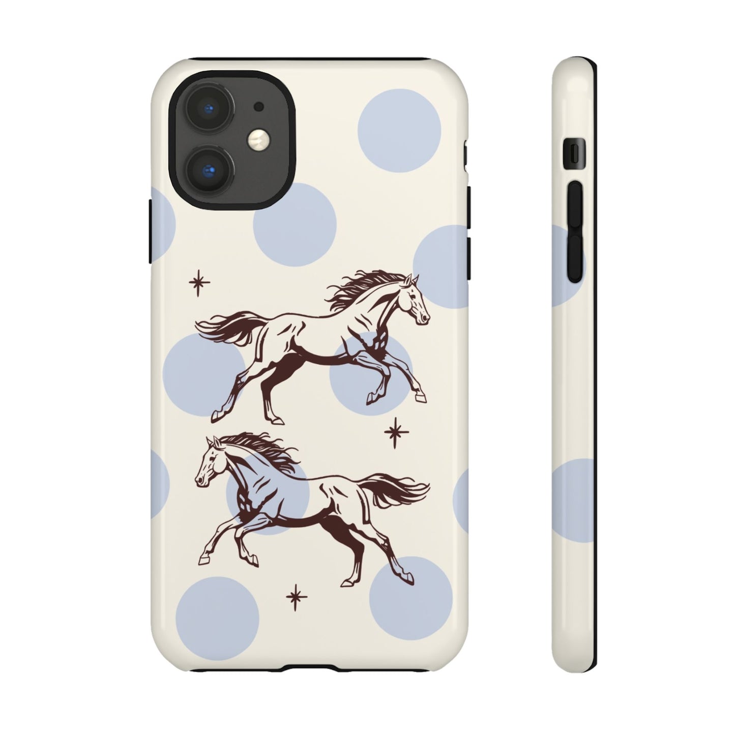 Horse Polka Dot Phone Case — Vintage Running Horses iPhone Cover