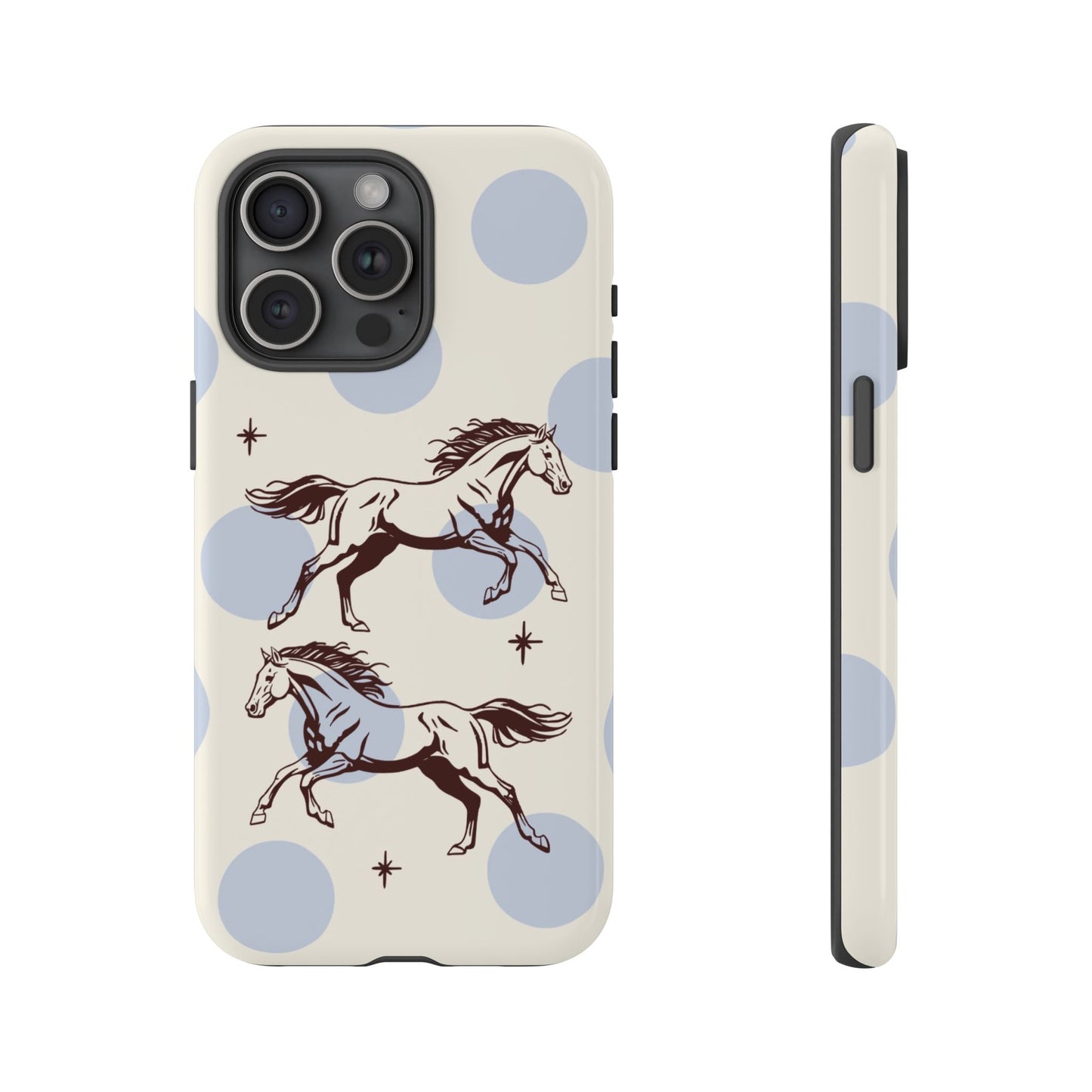 Horse Polka Dot Phone Case — Vintage Running Horses iPhone Cover