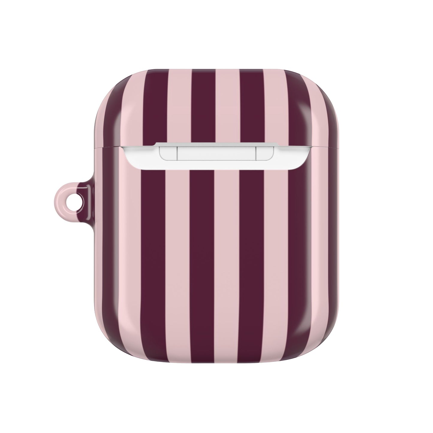 Striped Pink Burgundy AirPod Case – Pink & Maroon Vertical Stripe Protective Case