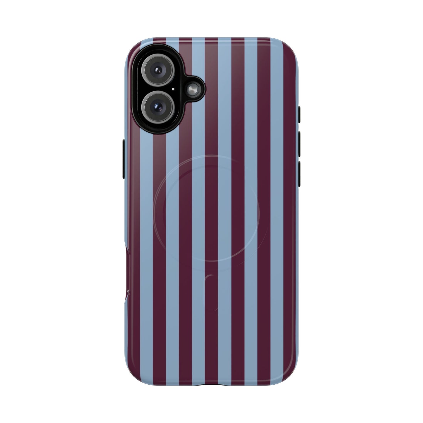 Burgundy & Blue Striped Magnetic Phone Case