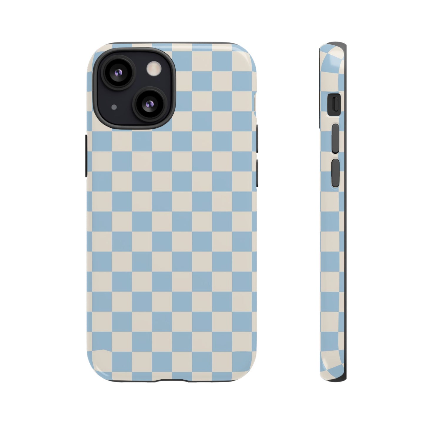 Blue & Beige Checkered Phone Case