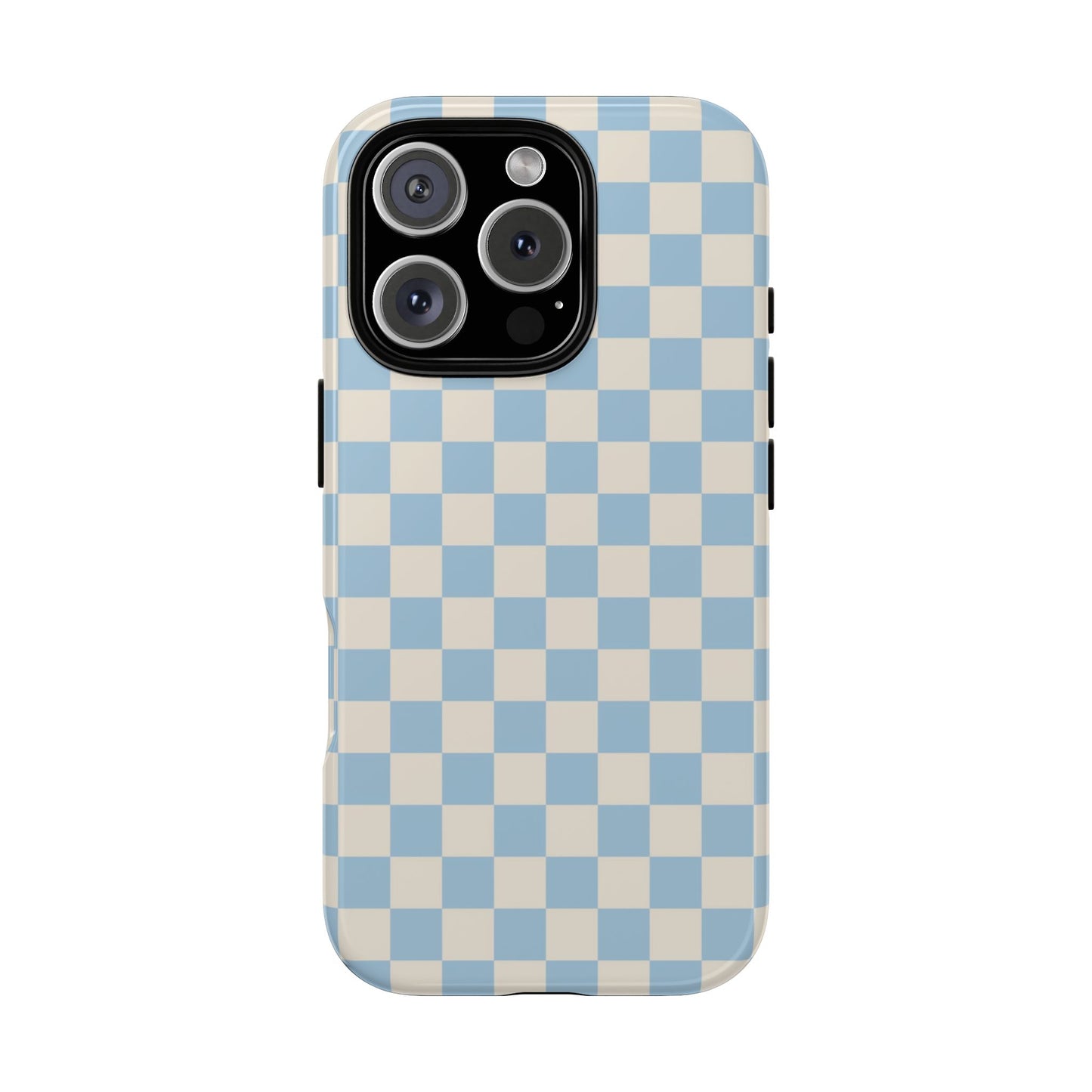 Blue & Beige Checkered Phone Case