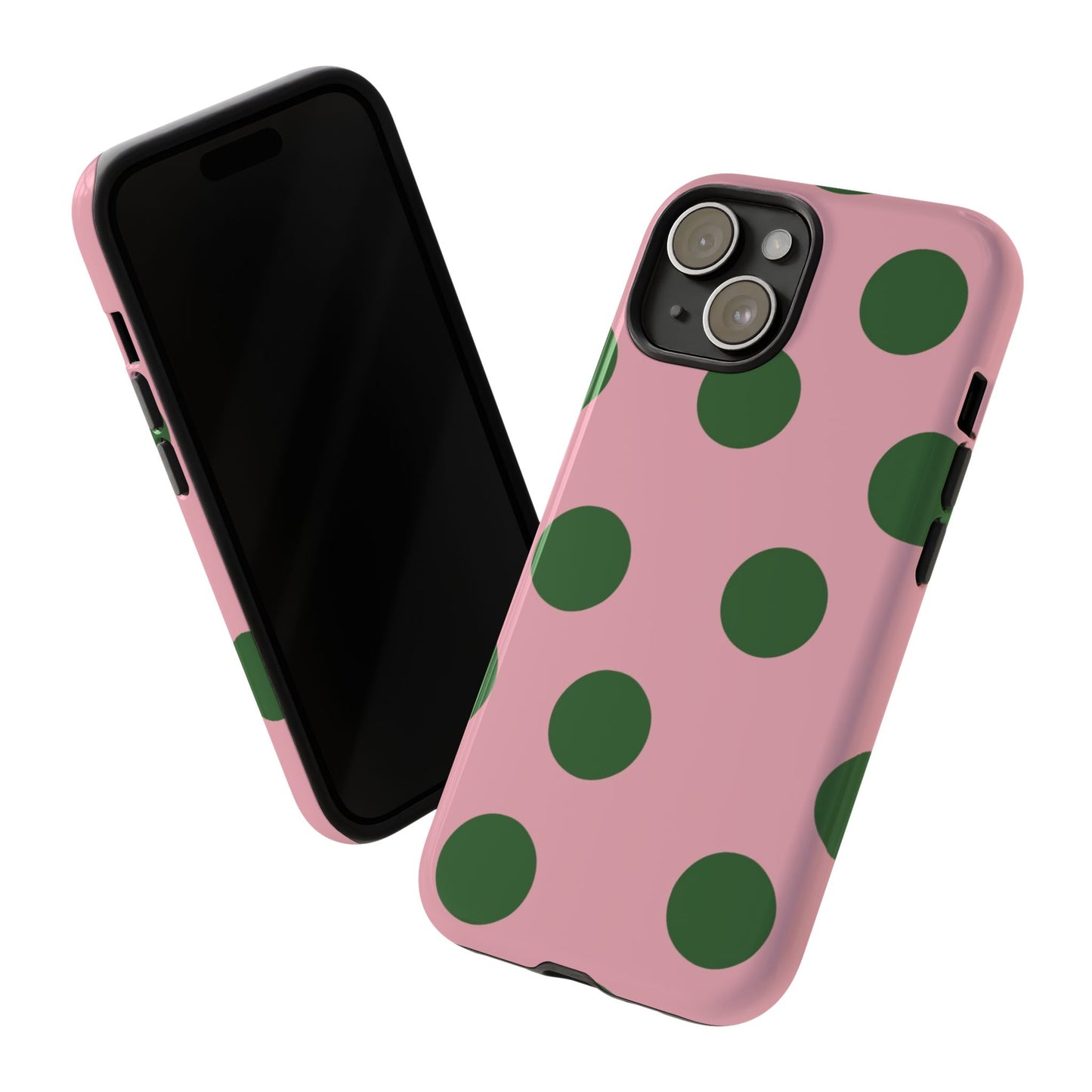 Pink & Green Polka Dot Tough Phone Case