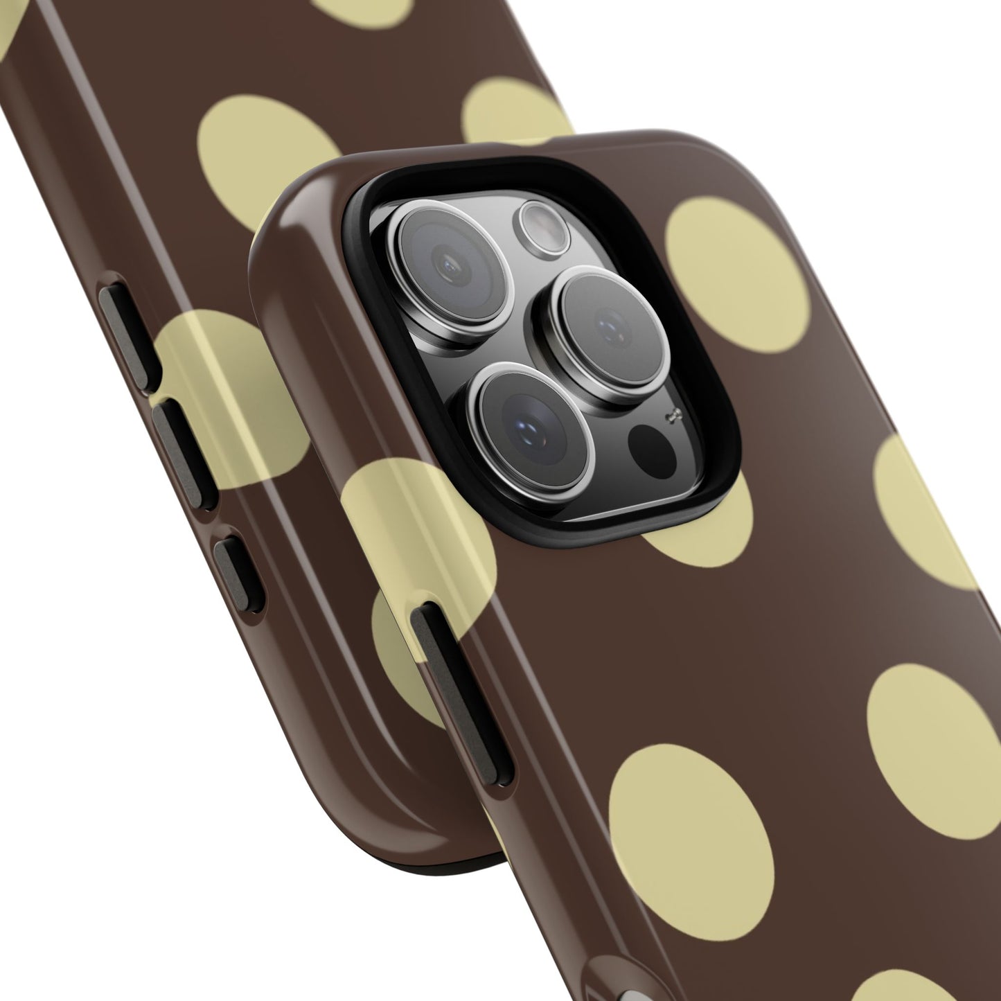 Brown & Butter Yellow Polka Dot Tough Phone Case