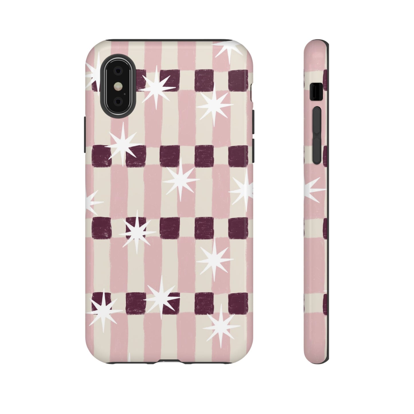 Pink Retro Starburst Tough Phone Case