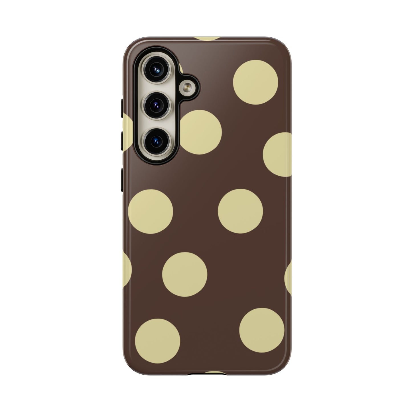 Brown & Butter Yellow Polka Dot Tough Phone Case