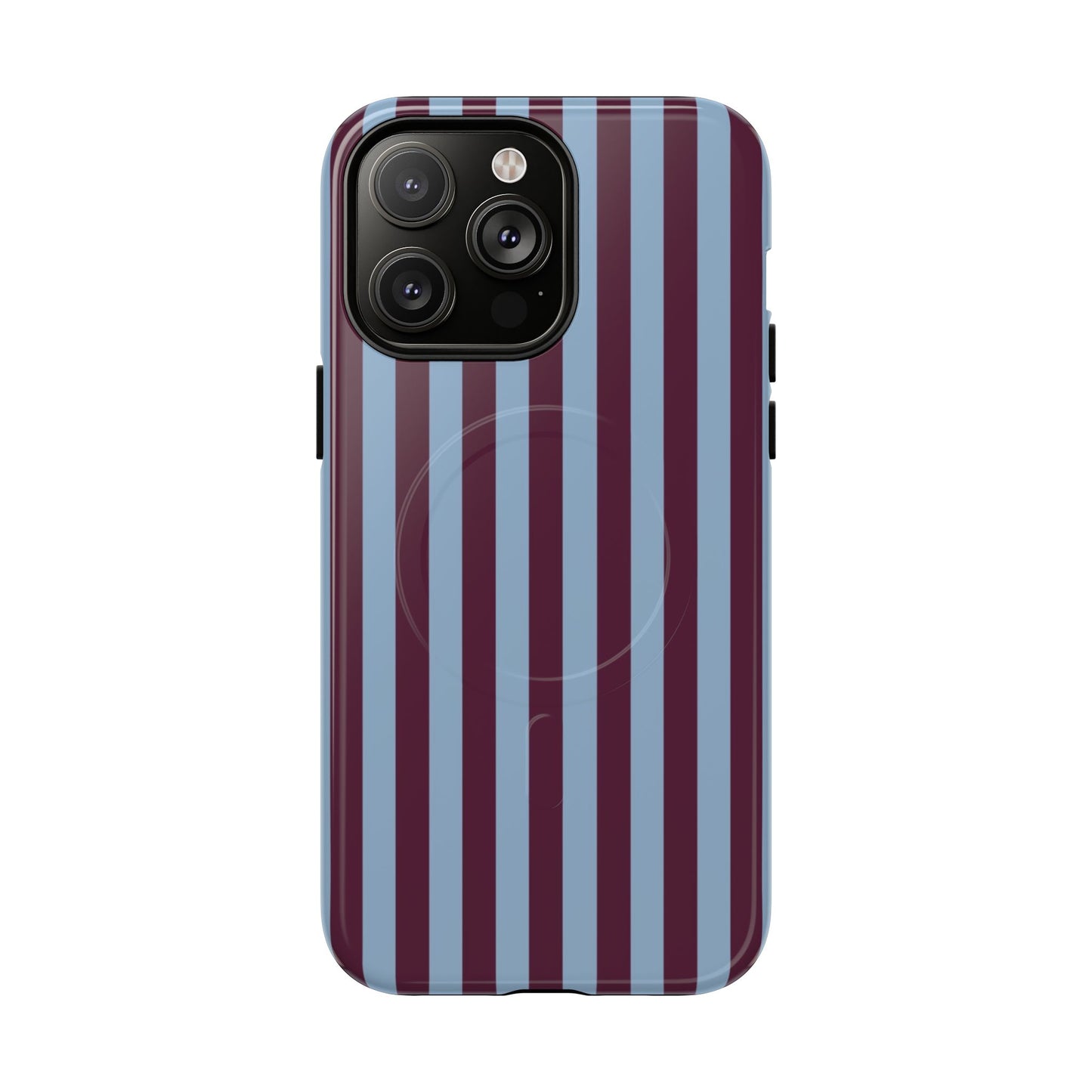 Burgundy & Blue Striped Magnetic Phone Case