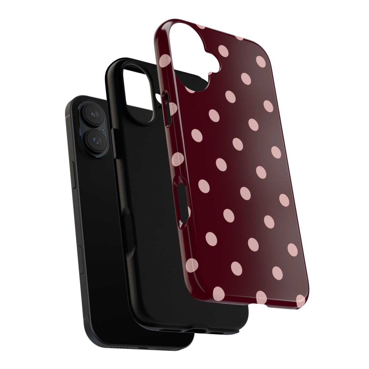 Burgundy & Blush Polka Dot Tough Phone Case