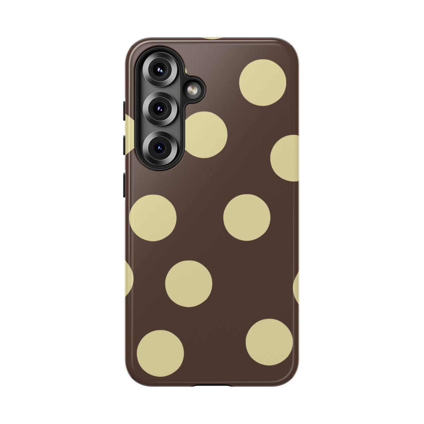 Brown & Butter Yellow Polka Dot Tough Phone Case