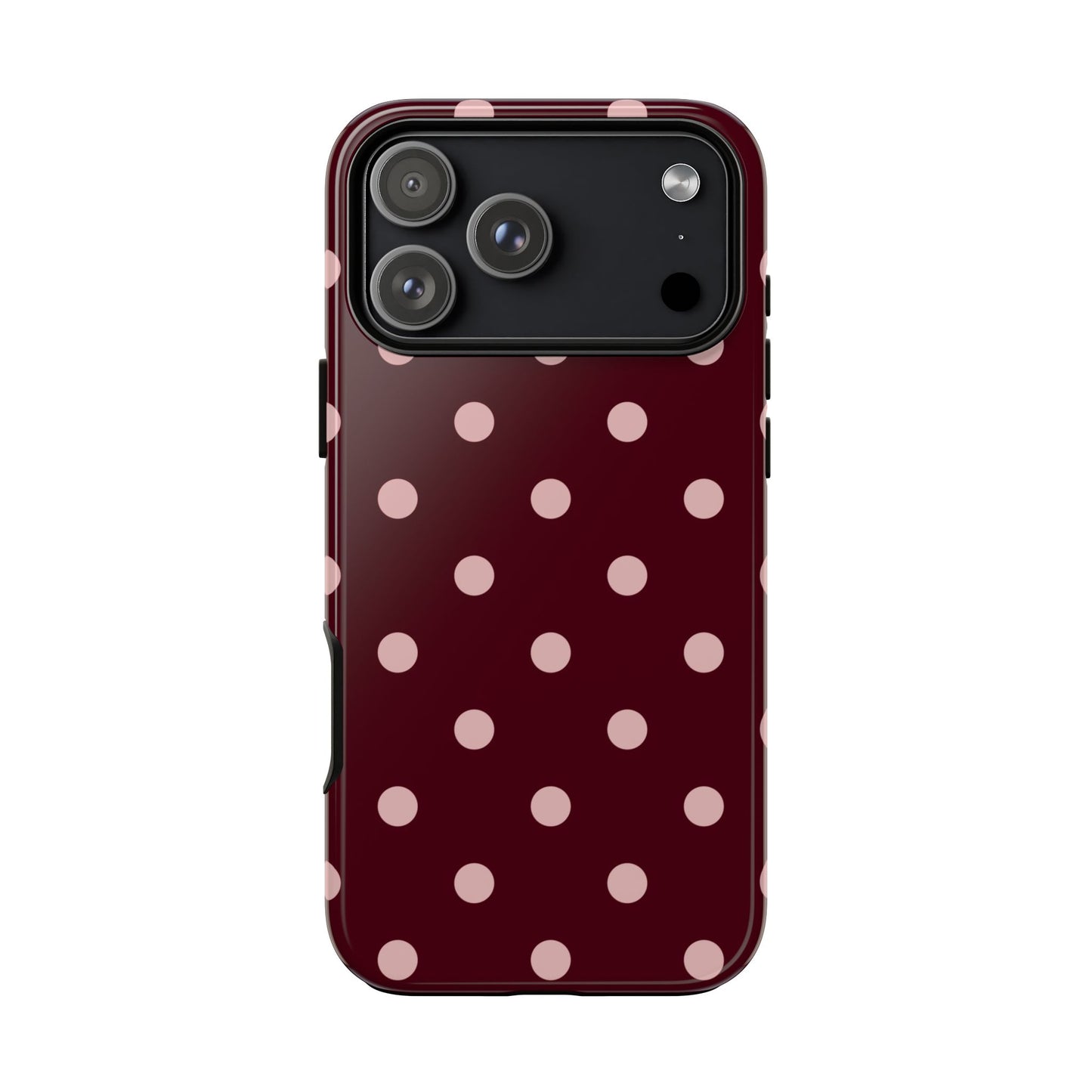 Burgundy & Blush Polka Dot Tough Phone Case
