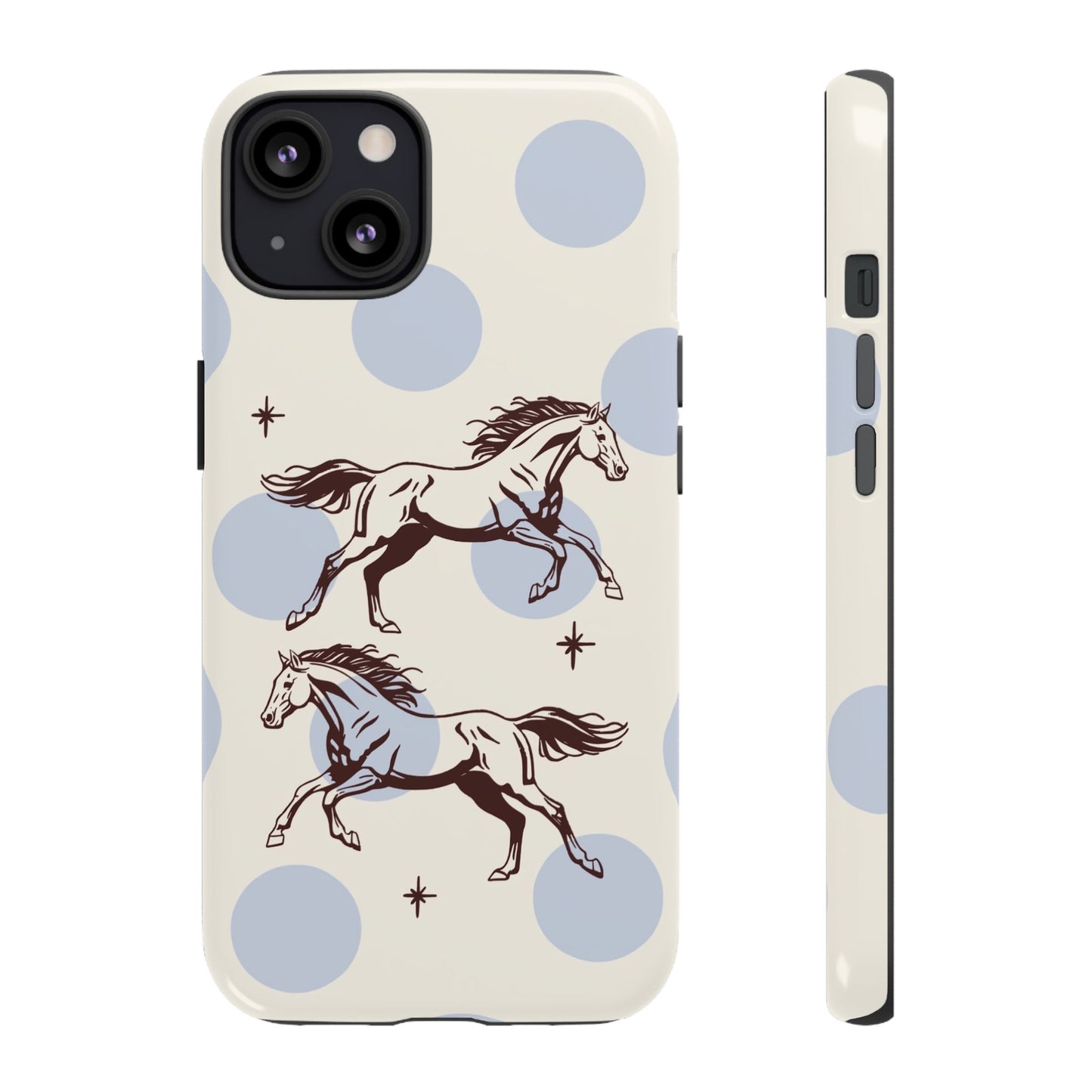 Horse Polka Dot Phone Case — Vintage Running Horses iPhone Cover