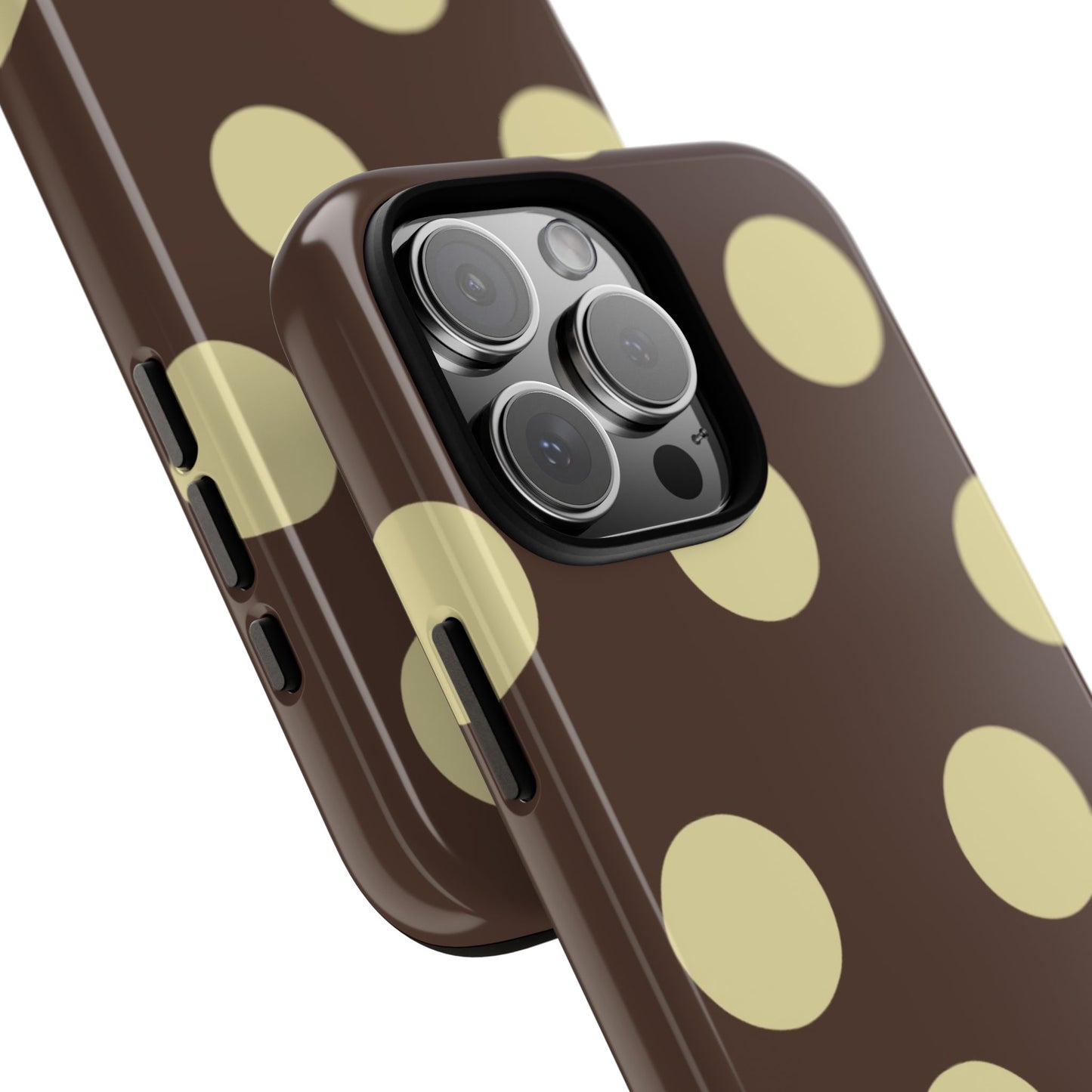 Brown & Butter Yellow Polka Dot Tough Phone Case