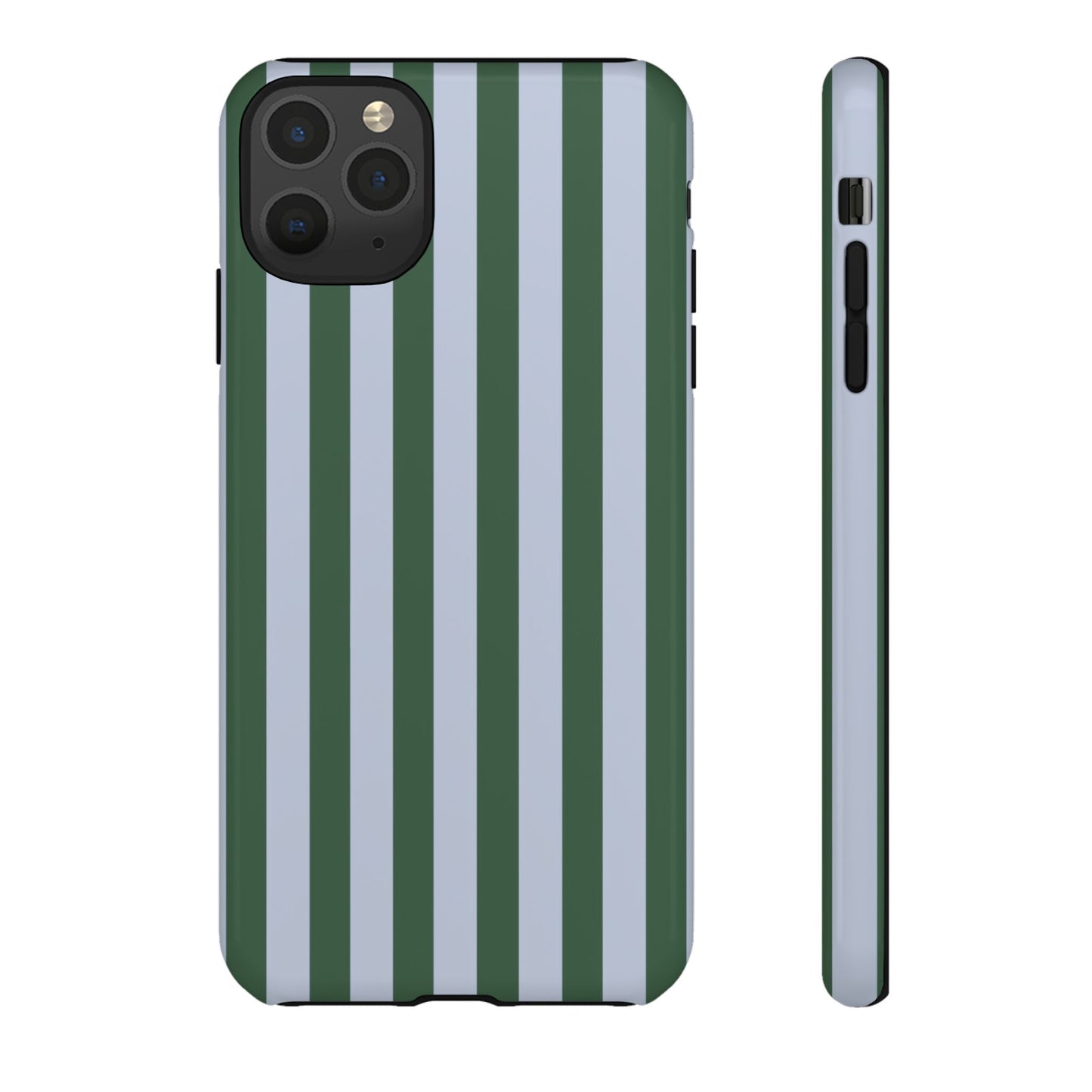 Green & Blue Striped Tough Phone Case — Durable Protective Phone Case