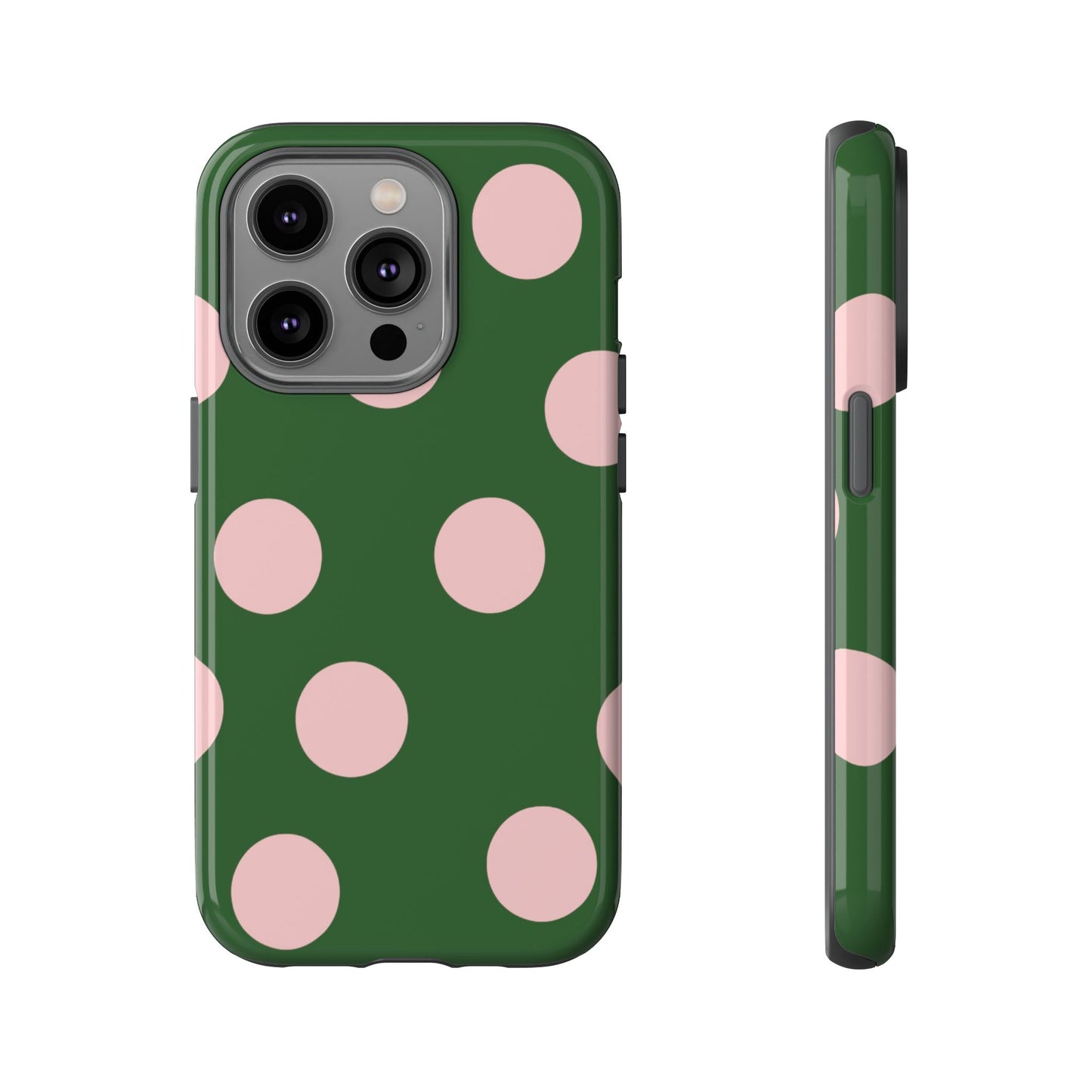 Pink & Green Polka Dot Tough Phone Case