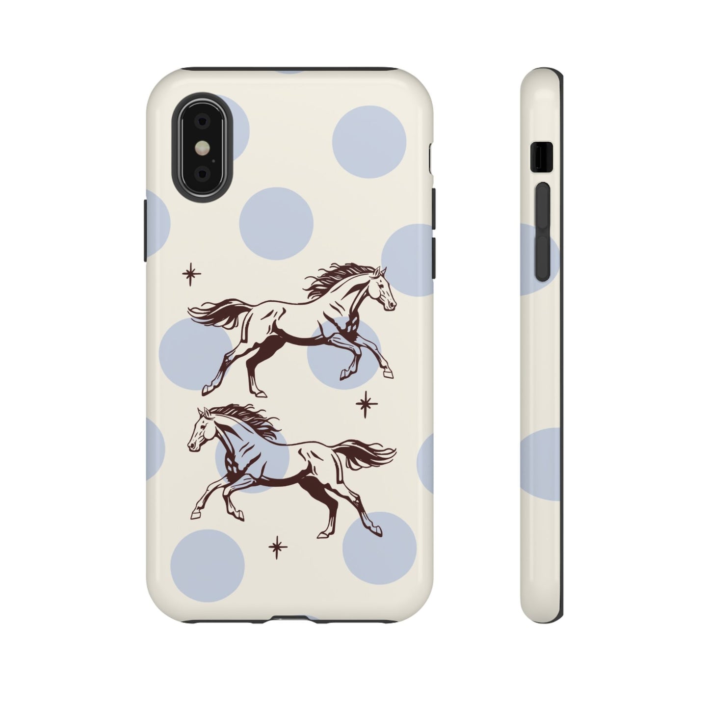 Horse Polka Dot Phone Case — Vintage Running Horses iPhone Cover