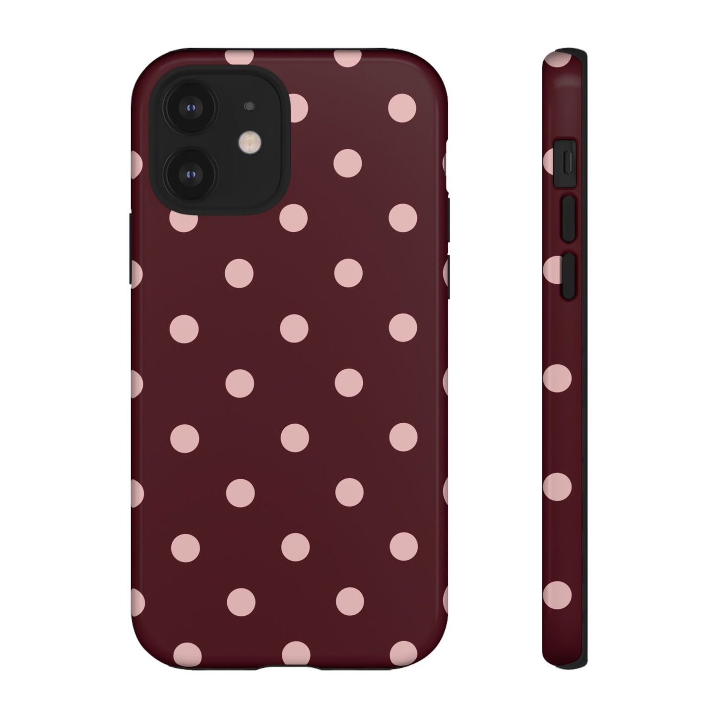 Burgundy & Blush Polka Dot Tough Phone Case