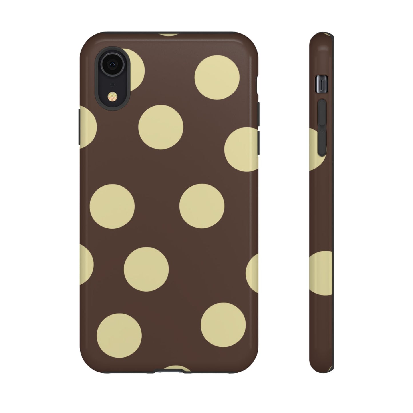 Brown & Butter Yellow Polka Dot Tough Phone Case