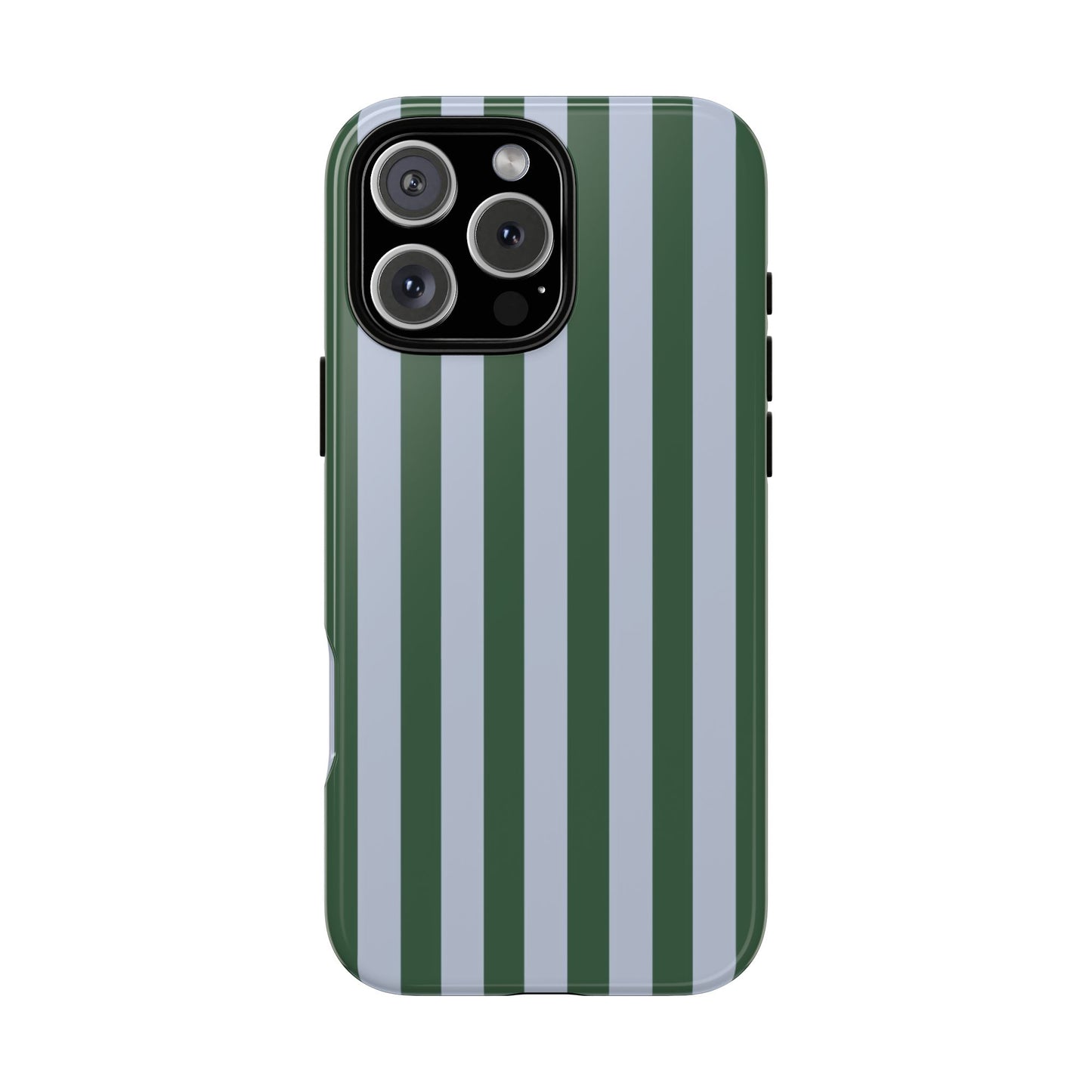 Green & Blue Striped Tough Phone Case — Durable Protective Phone Case