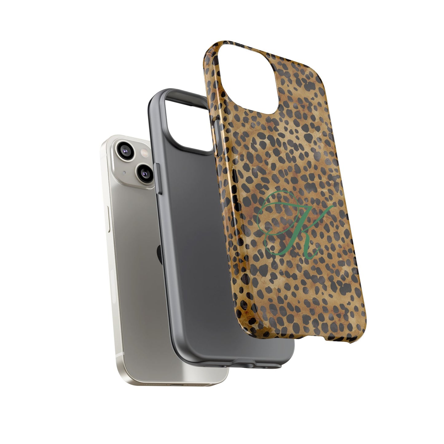 Personalized Initial Leopard Monogram Tough Case