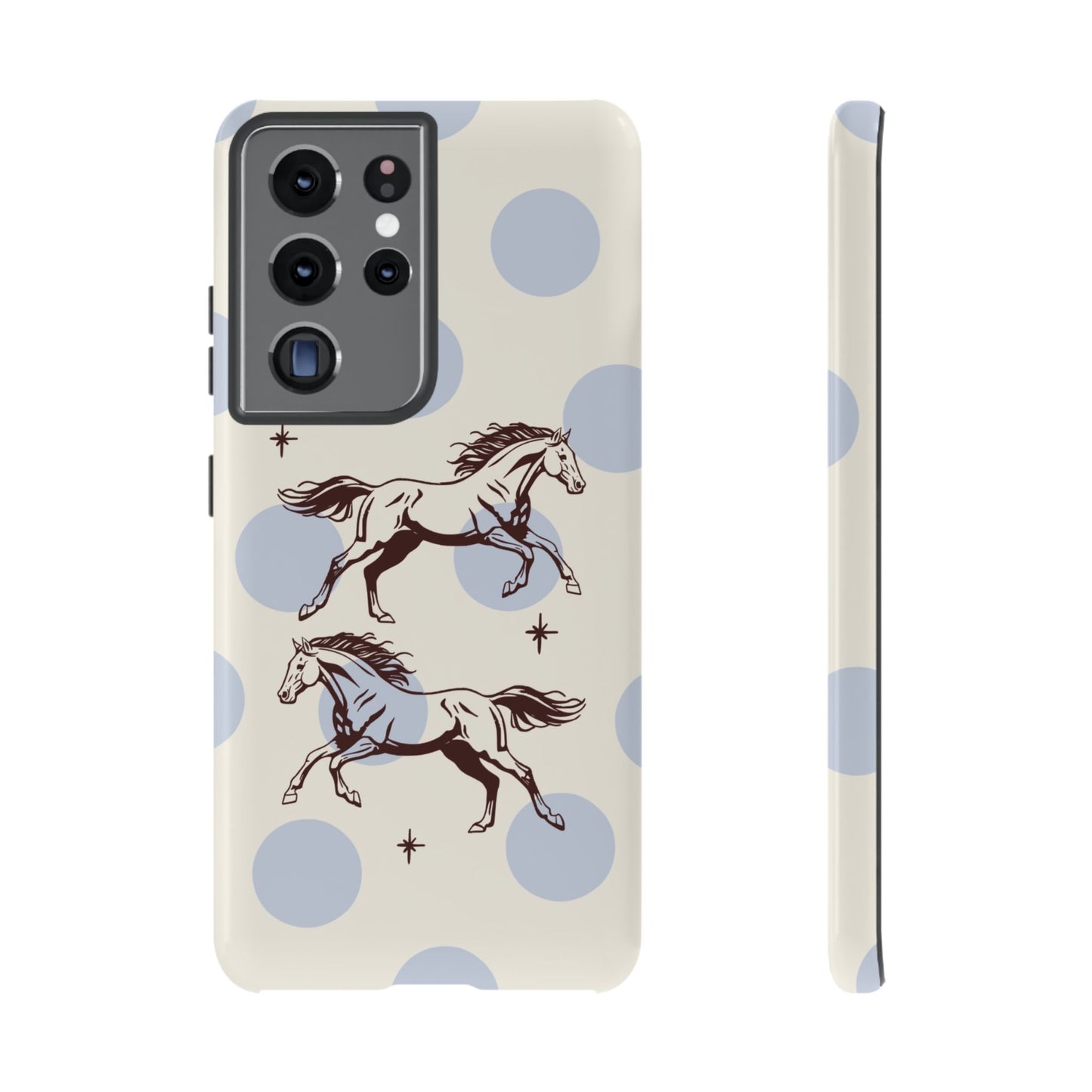 Horse Polka Dot Phone Case — Vintage Running Horses iPhone Cover