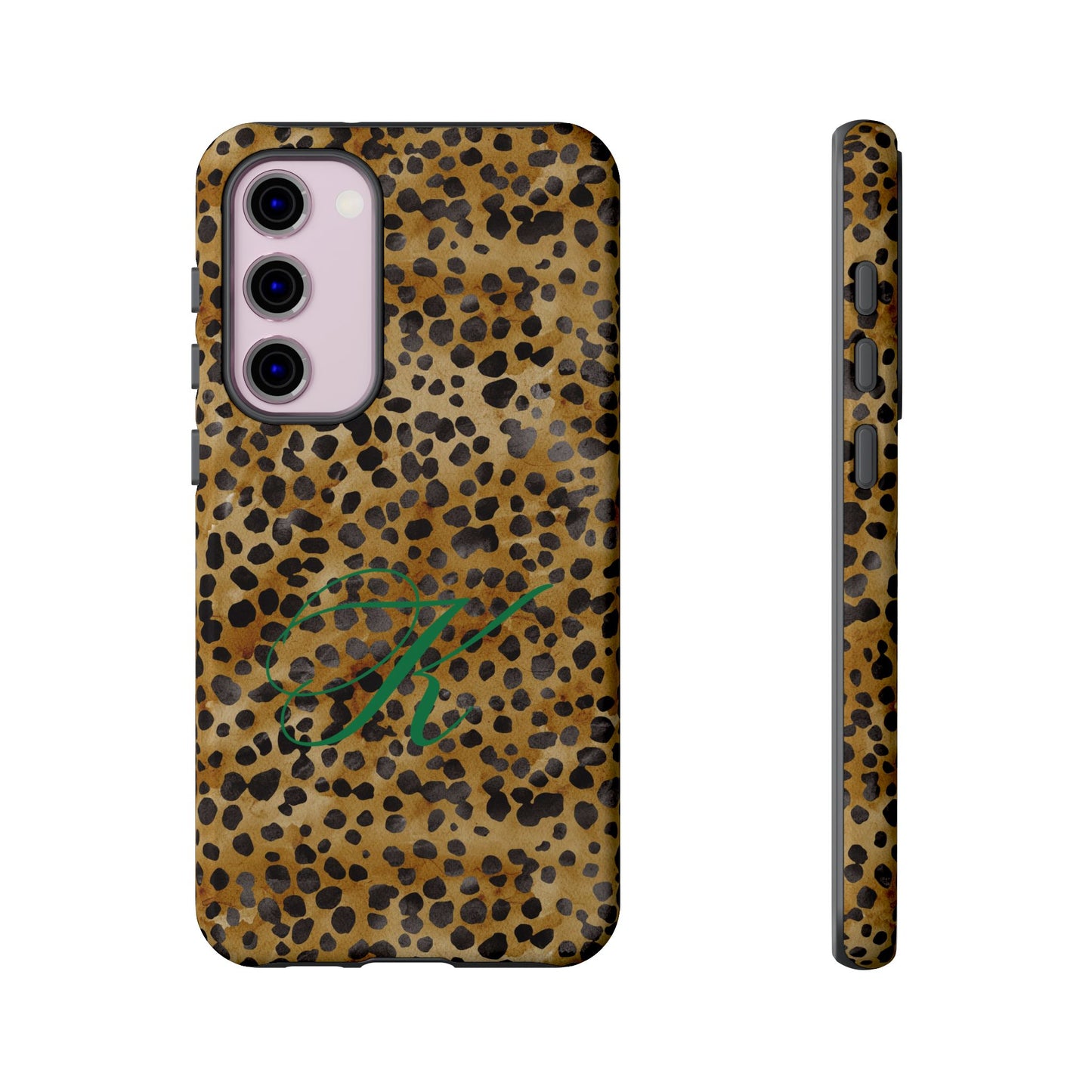 Personalized Initial Leopard Monogram Tough Case