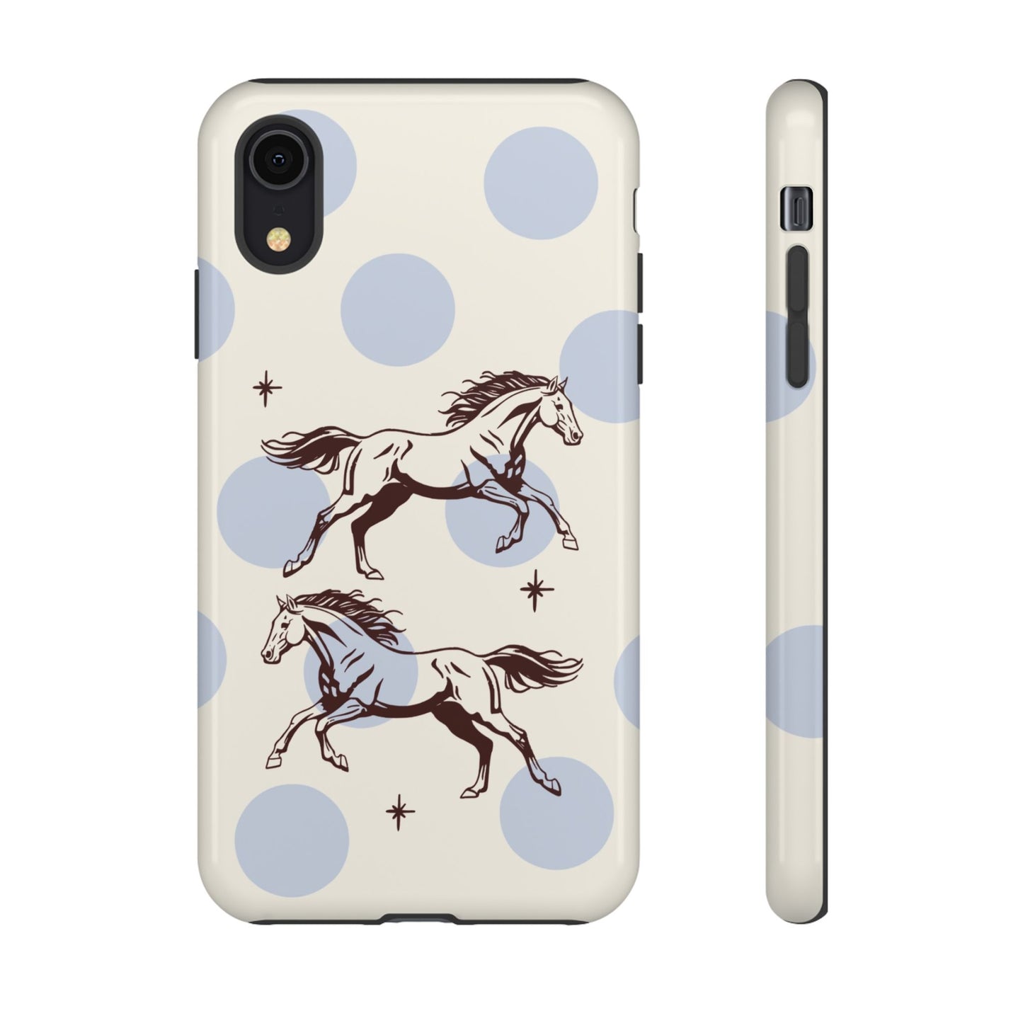 Horse Polka Dot Phone Case — Vintage Running Horses iPhone Cover