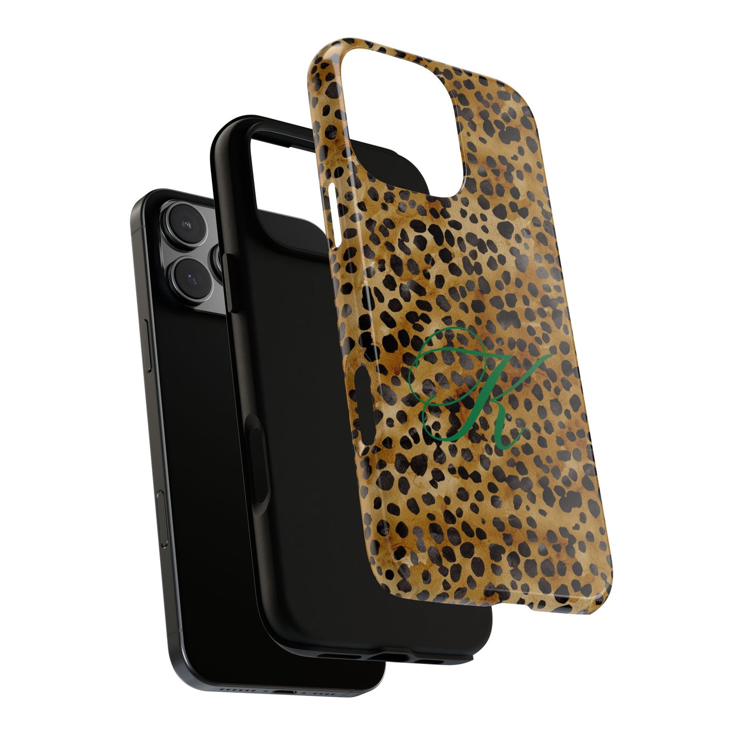 Personalized Initial Leopard Monogram Tough Case