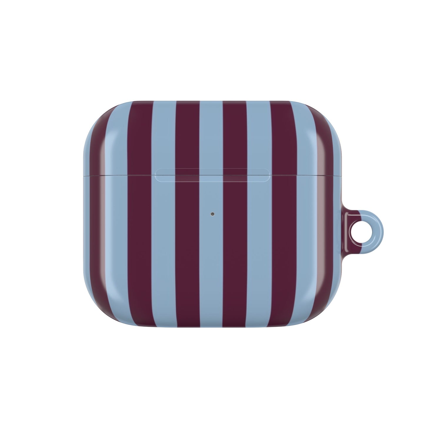 Striped AirPod Case — Blue & Burgundy Protective Cover