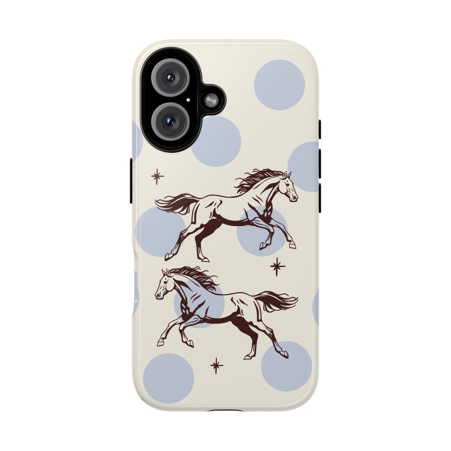 Horse Polka Dot Phone Case — Vintage Running Horses iPhone Cover