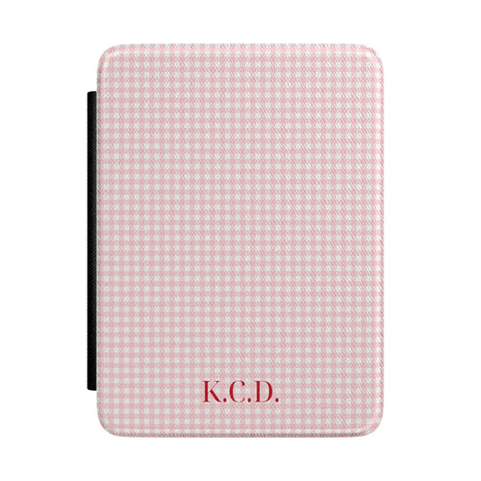 Personalized Pink Gingham Kindle Case