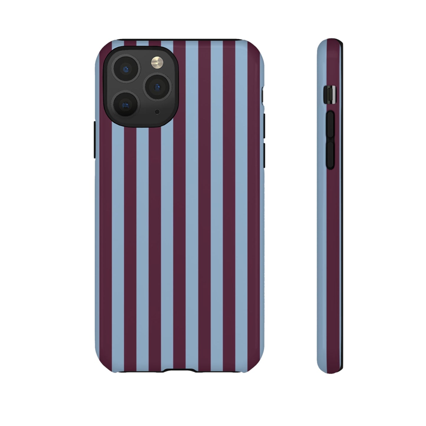 Blue & Burgundy Striped Tough Phone Case
