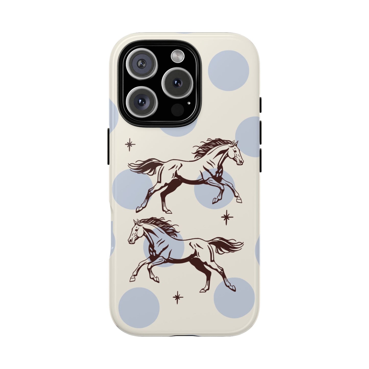 Horse Polka Dot Phone Case — Vintage Running Horses iPhone Cover
