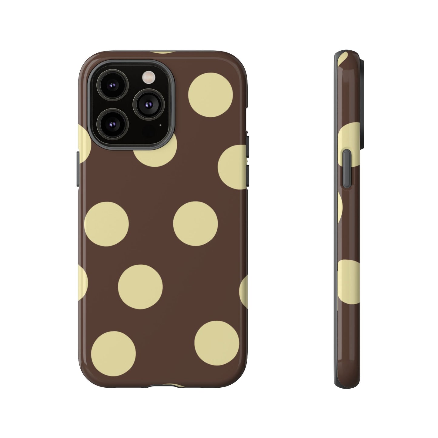 Brown & Butter Yellow Polka Dot Tough Phone Case