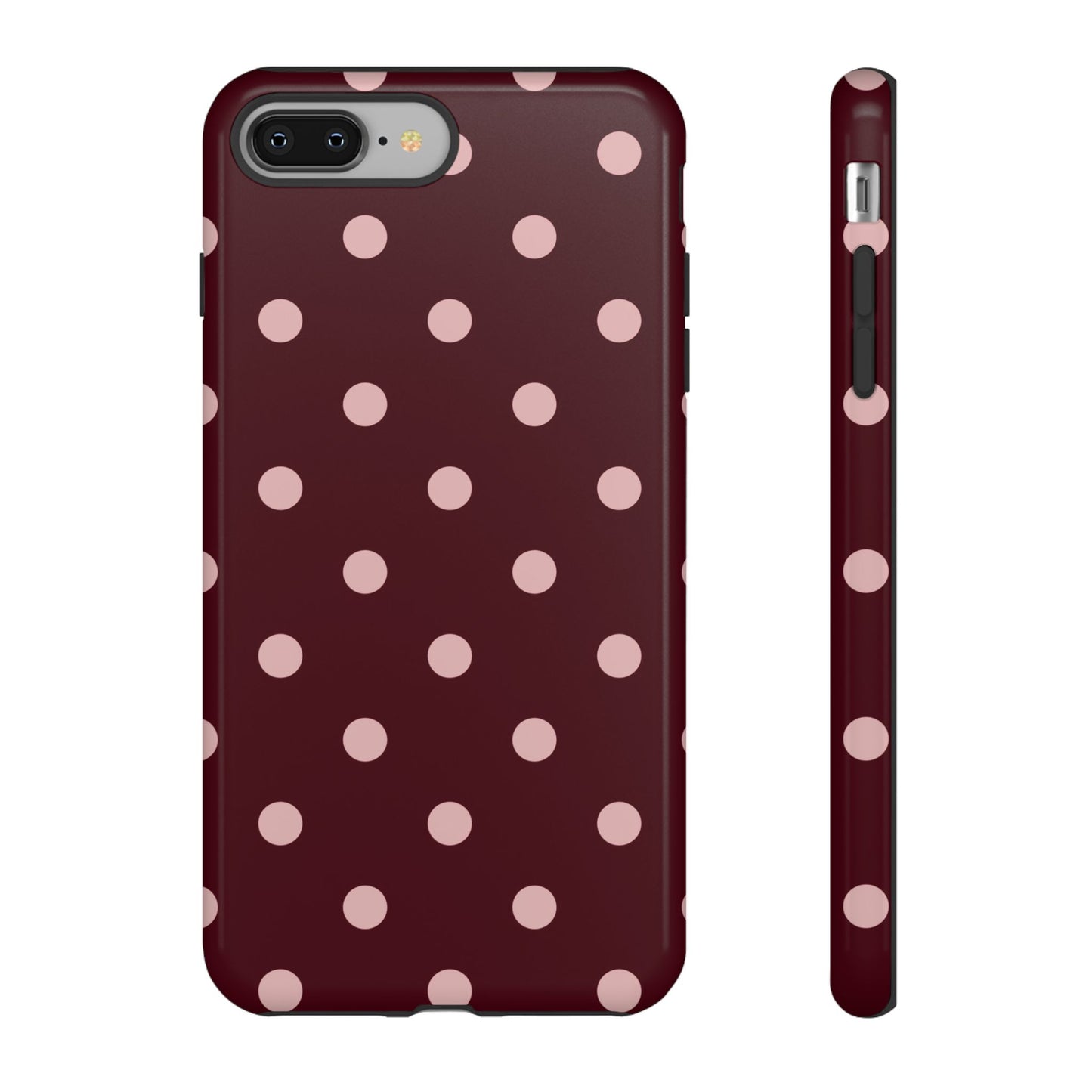 Burgundy & Blush Polka Dot Tough Phone Case