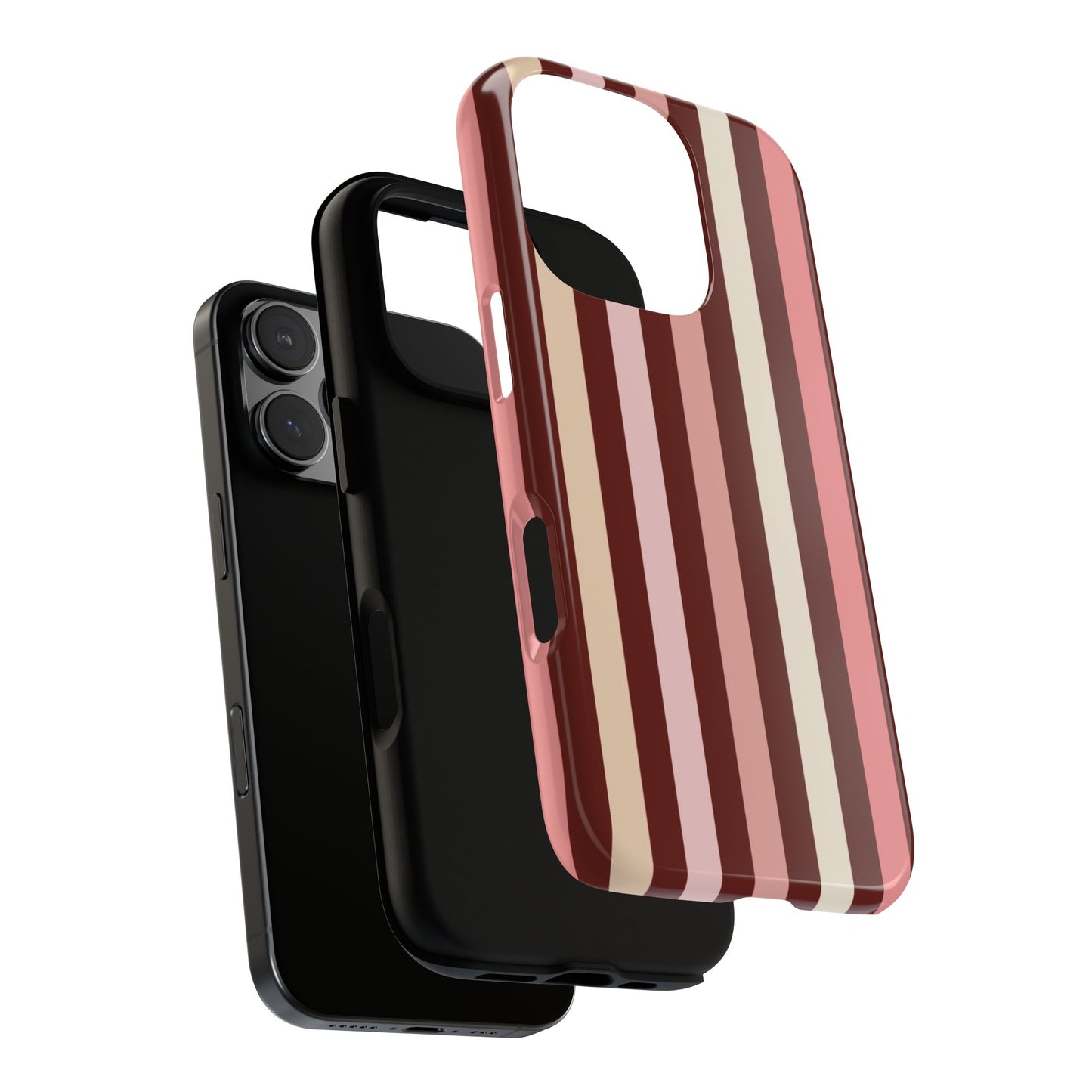 Burgundy Striped Tough Phone Case