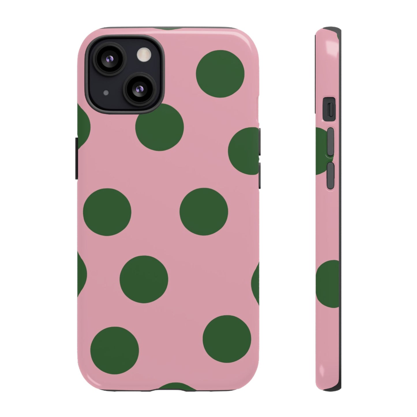 Pink & Green Polka Dot Tough Phone Case