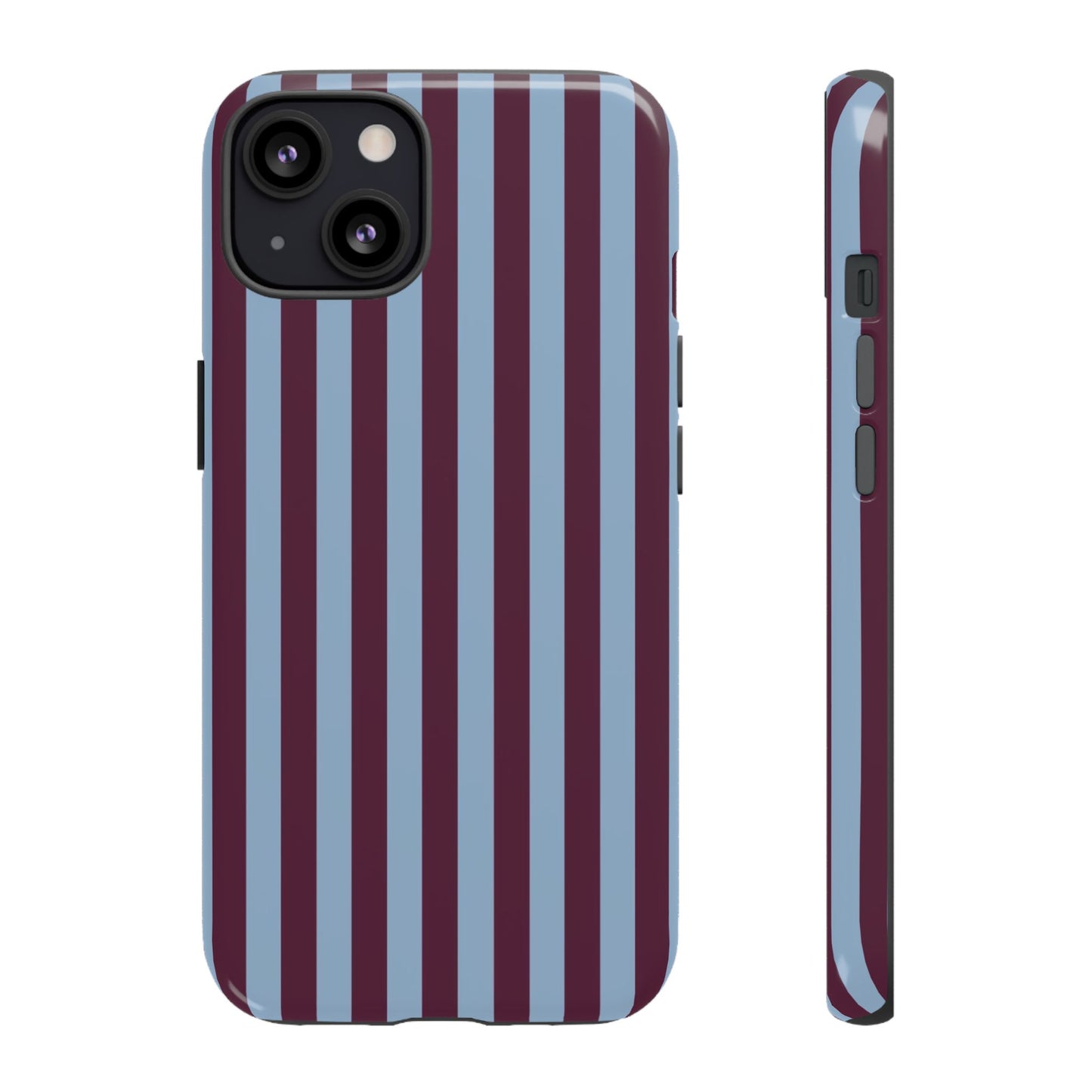 Blue & Burgundy Striped Tough Phone Case