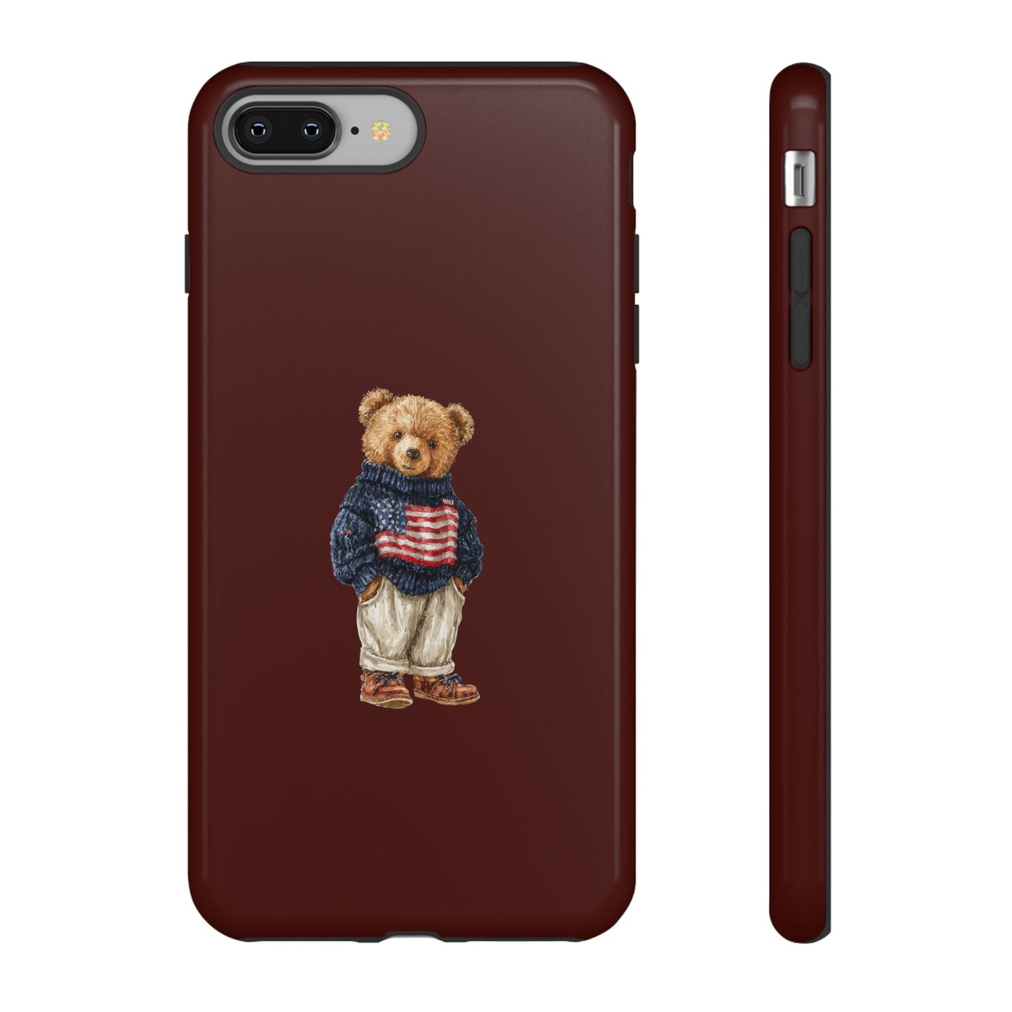 Teddy Bear in American Flag Sweater Tough Phone Case