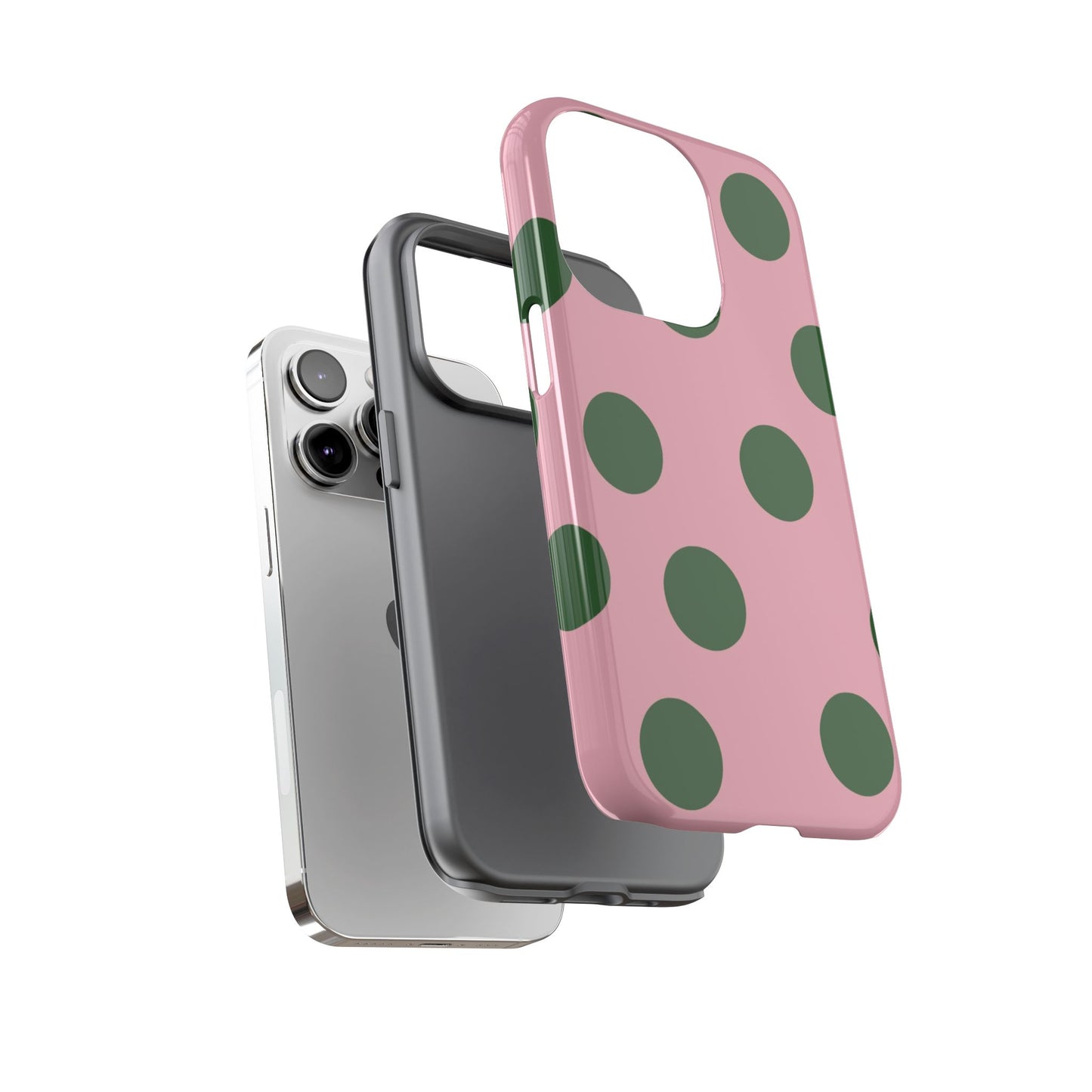 Pink & Green Polka Dot Tough Phone Case