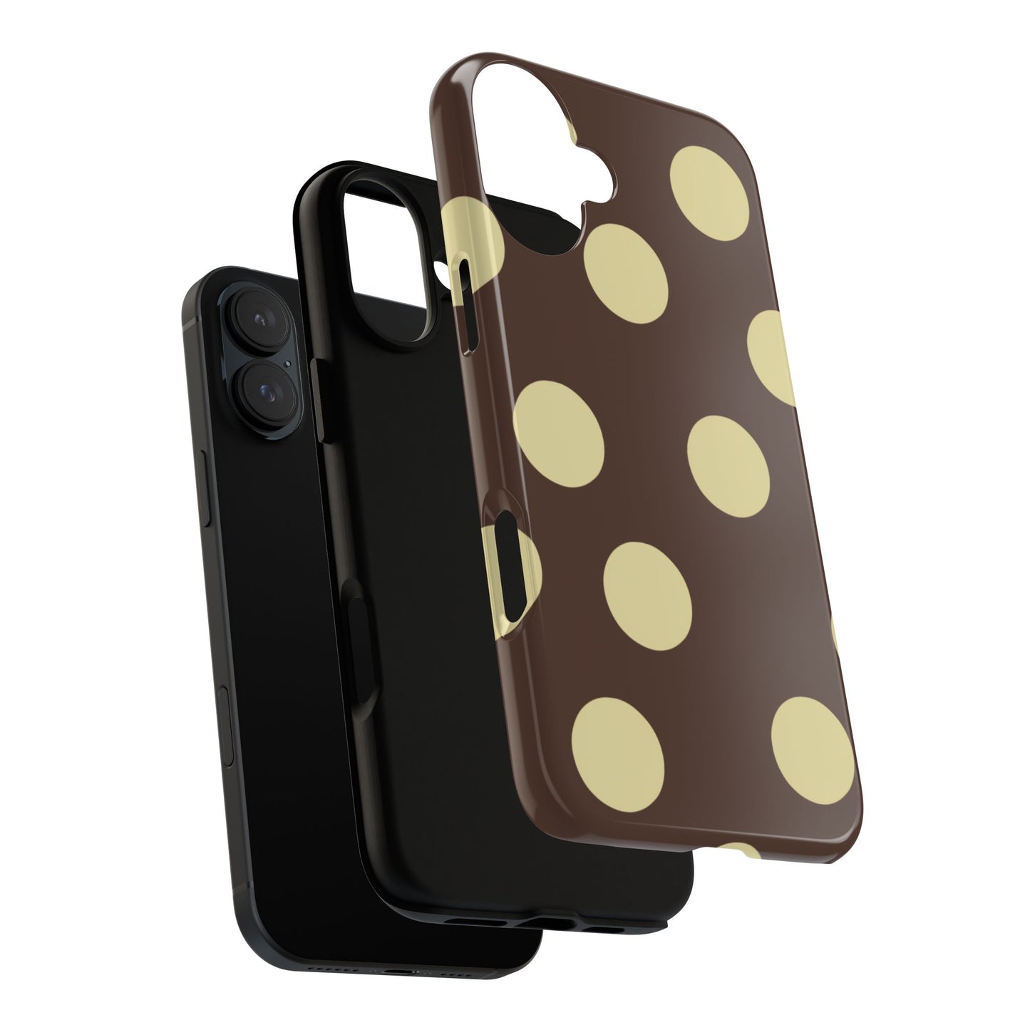 Brown & Butter Yellow Polka Dot Tough Phone Case