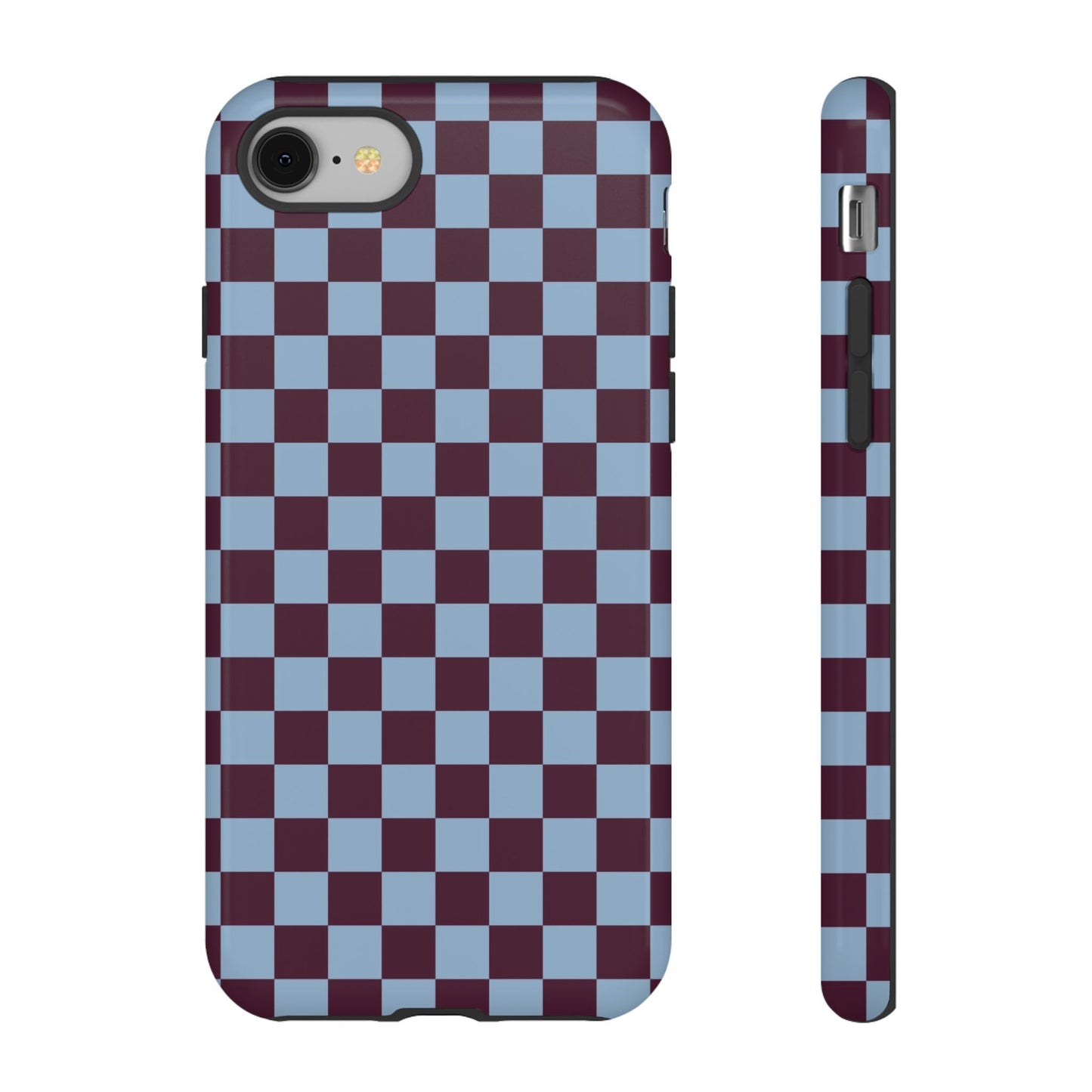 Blue & Burgundy Checkered Phone Case