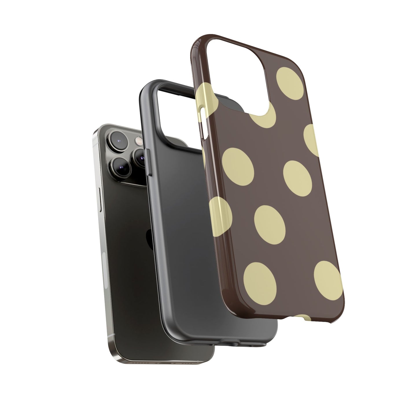 Brown & Butter Yellow Polka Dot Tough Phone Case