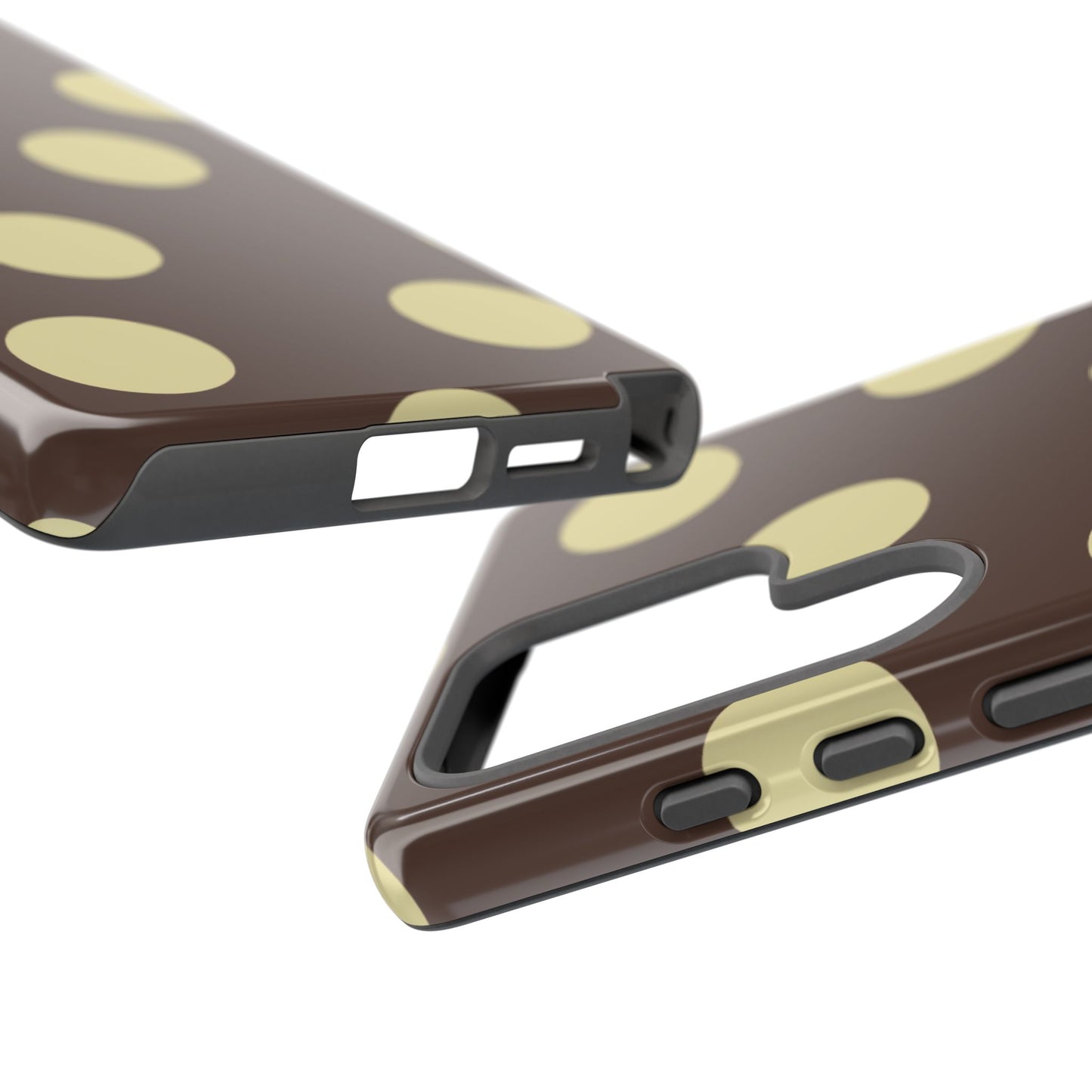 Brown & Butter Yellow Polka Dot Tough Phone Case