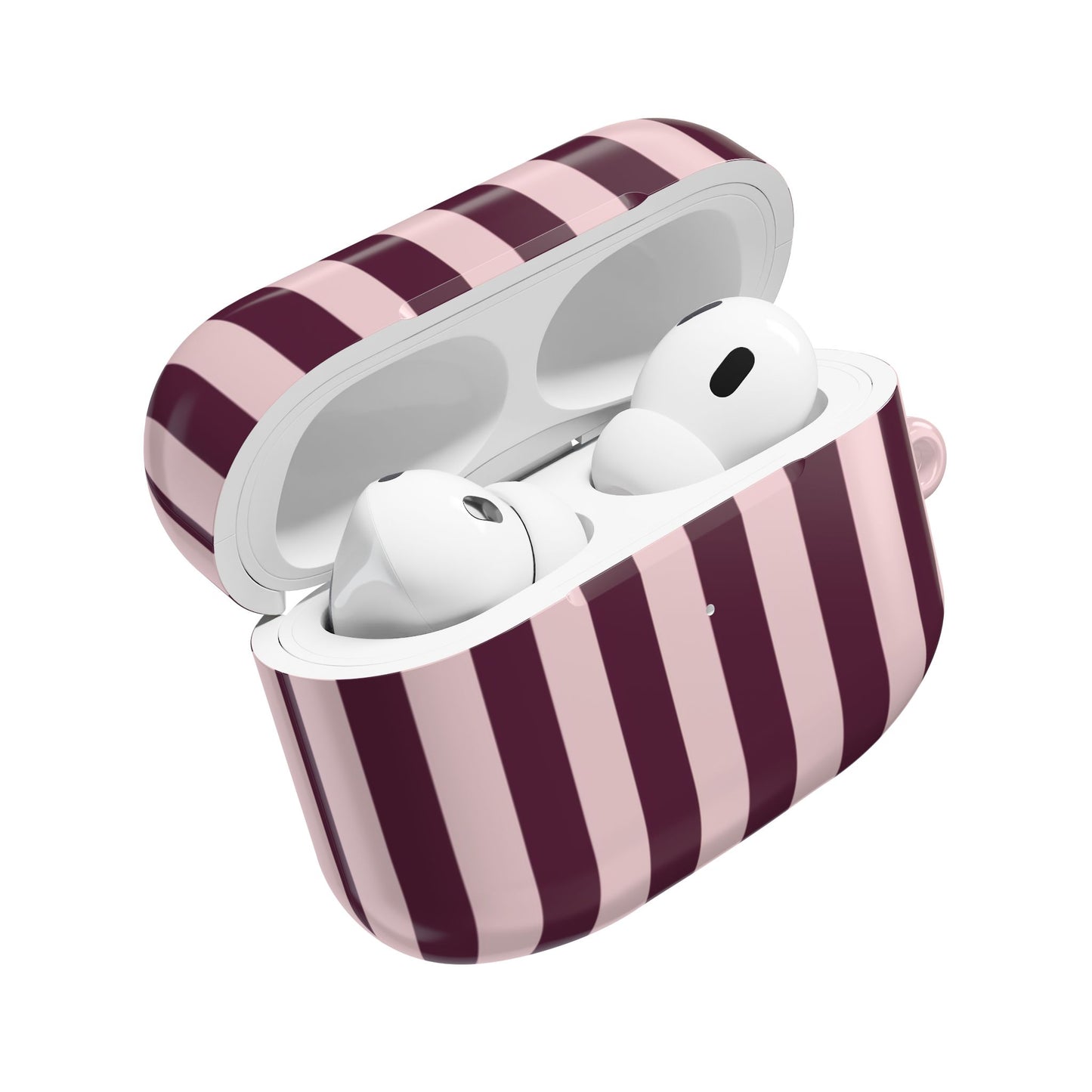Striped Pink Burgundy AirPod Case – Pink & Maroon Vertical Stripe Protective Case
