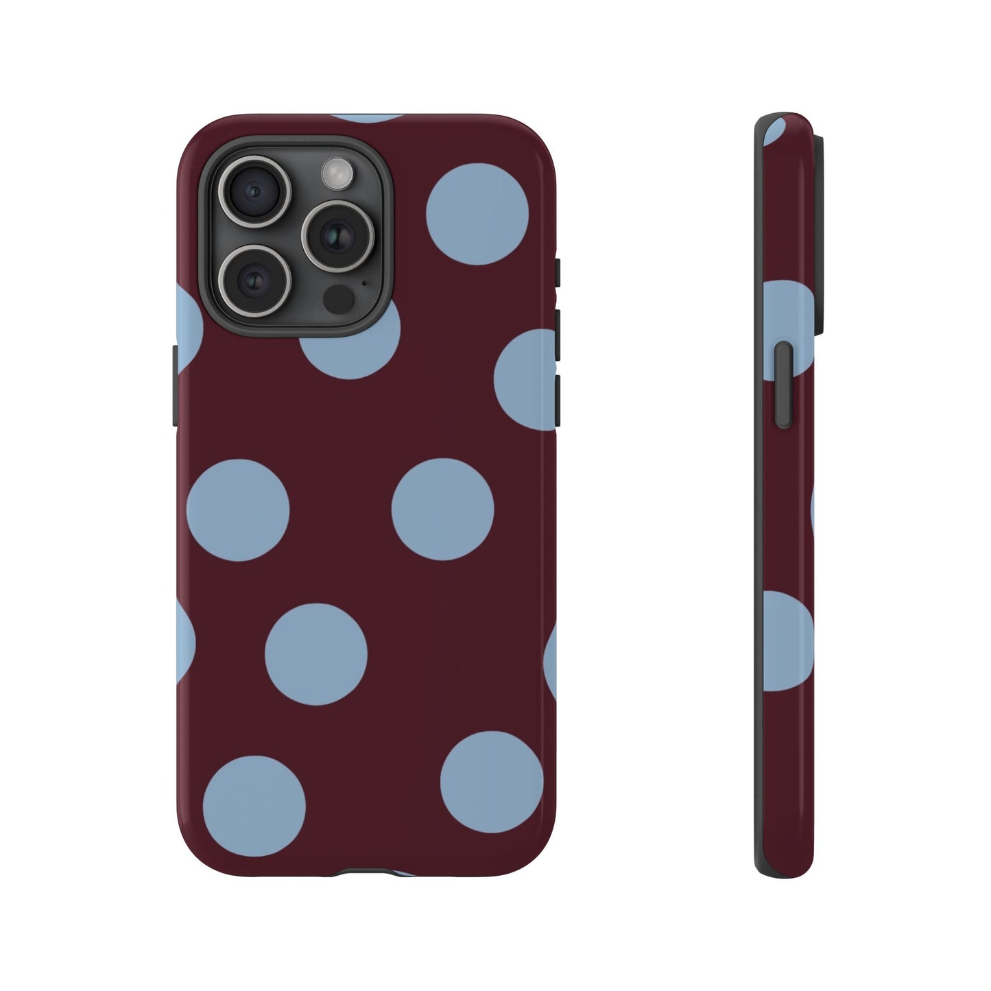 Blue & Burgundy Polka Dot Tough Phone Case