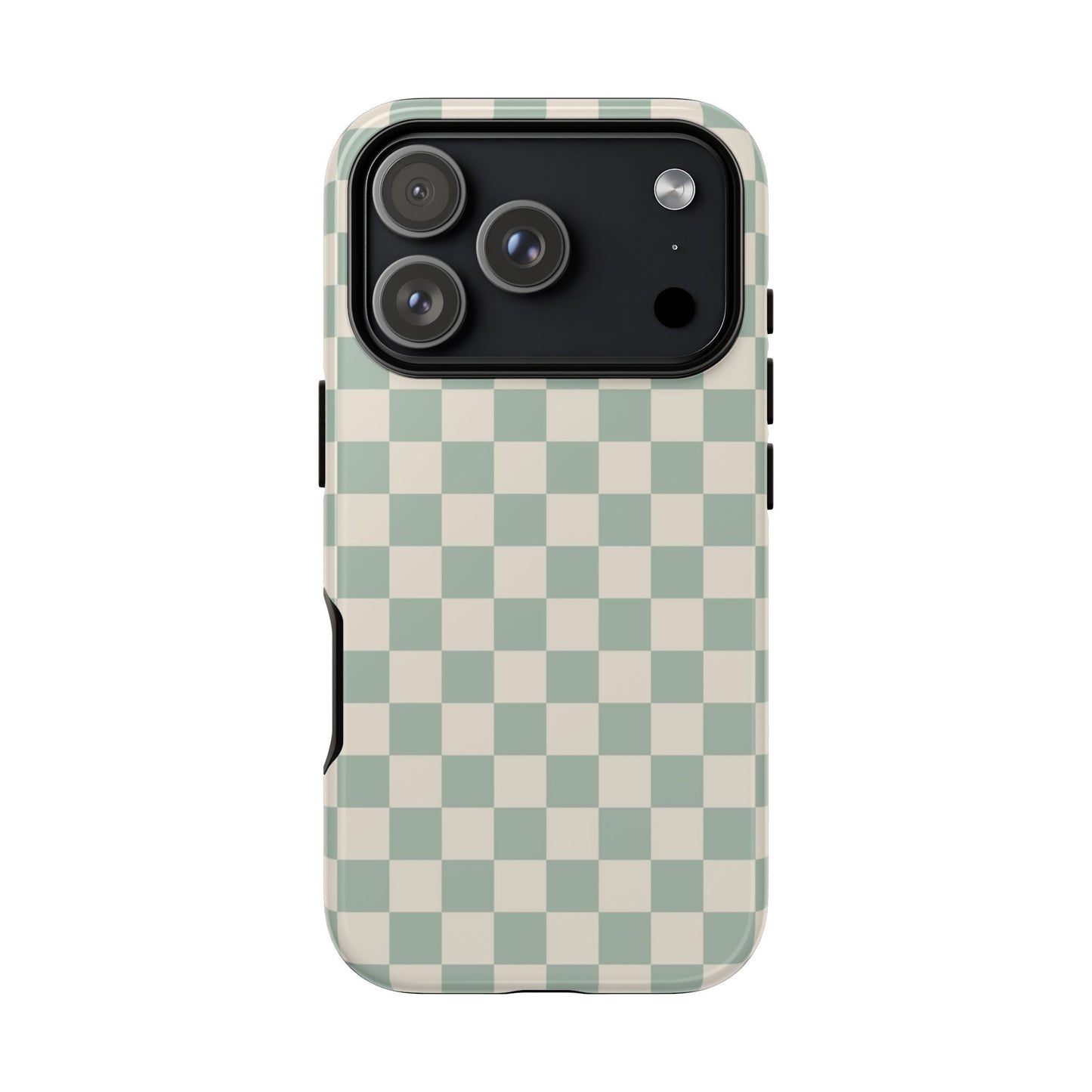 Sage Green & Beige Checkered Phone Case