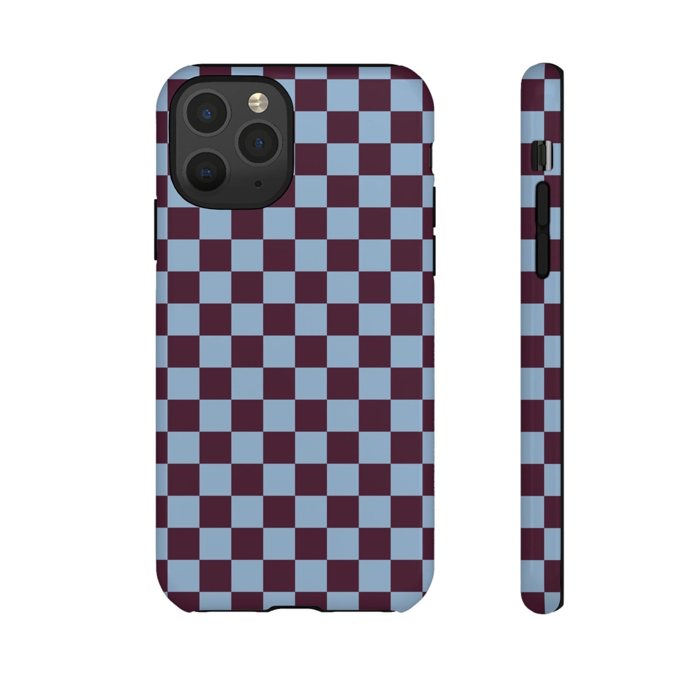 Blue & Burgundy Checkered Phone Case