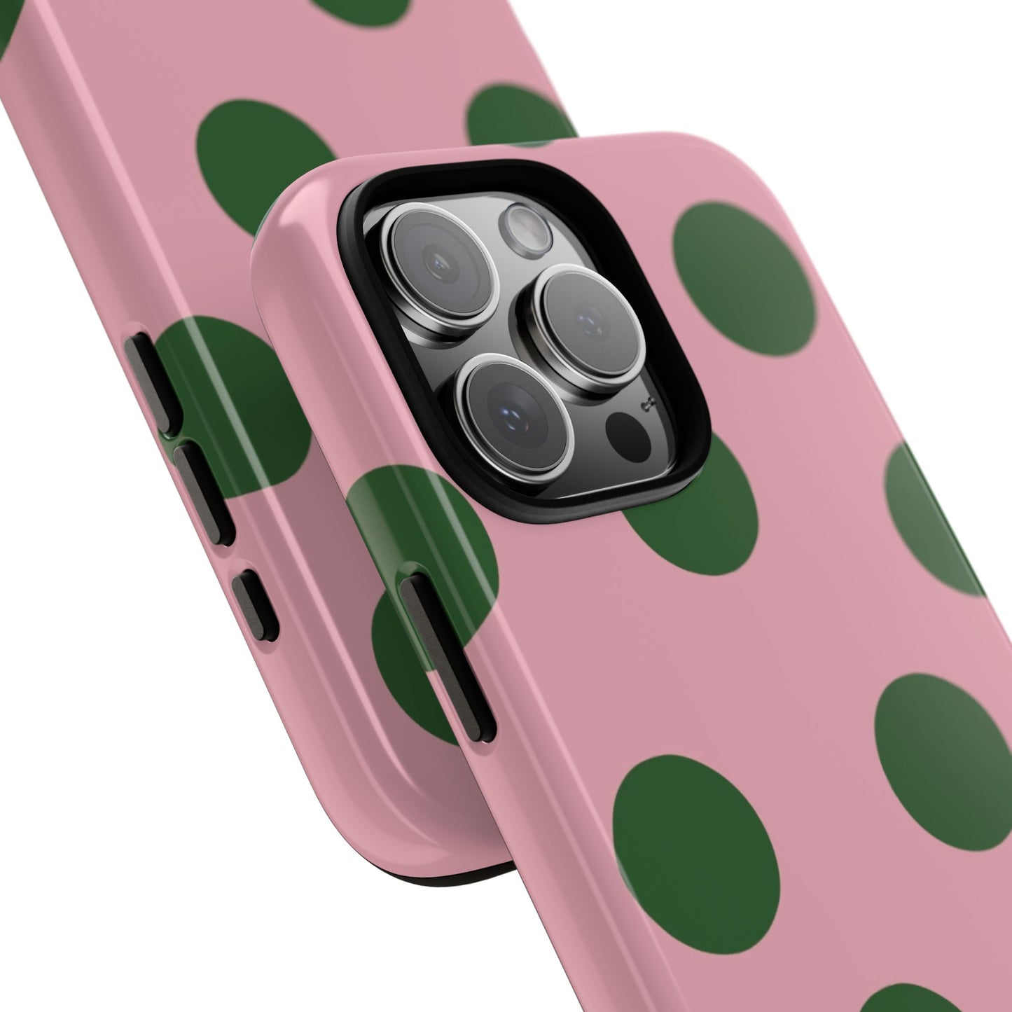 Pink & Green Polka Dot Tough Phone Case