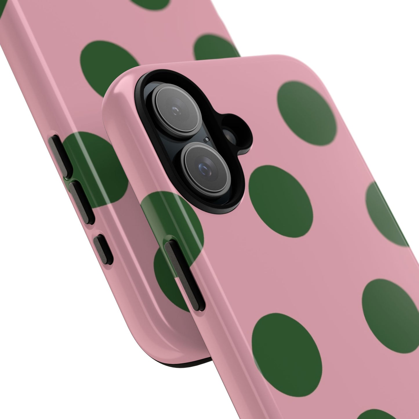 Pink & Green Polka Dot Tough Phone Case