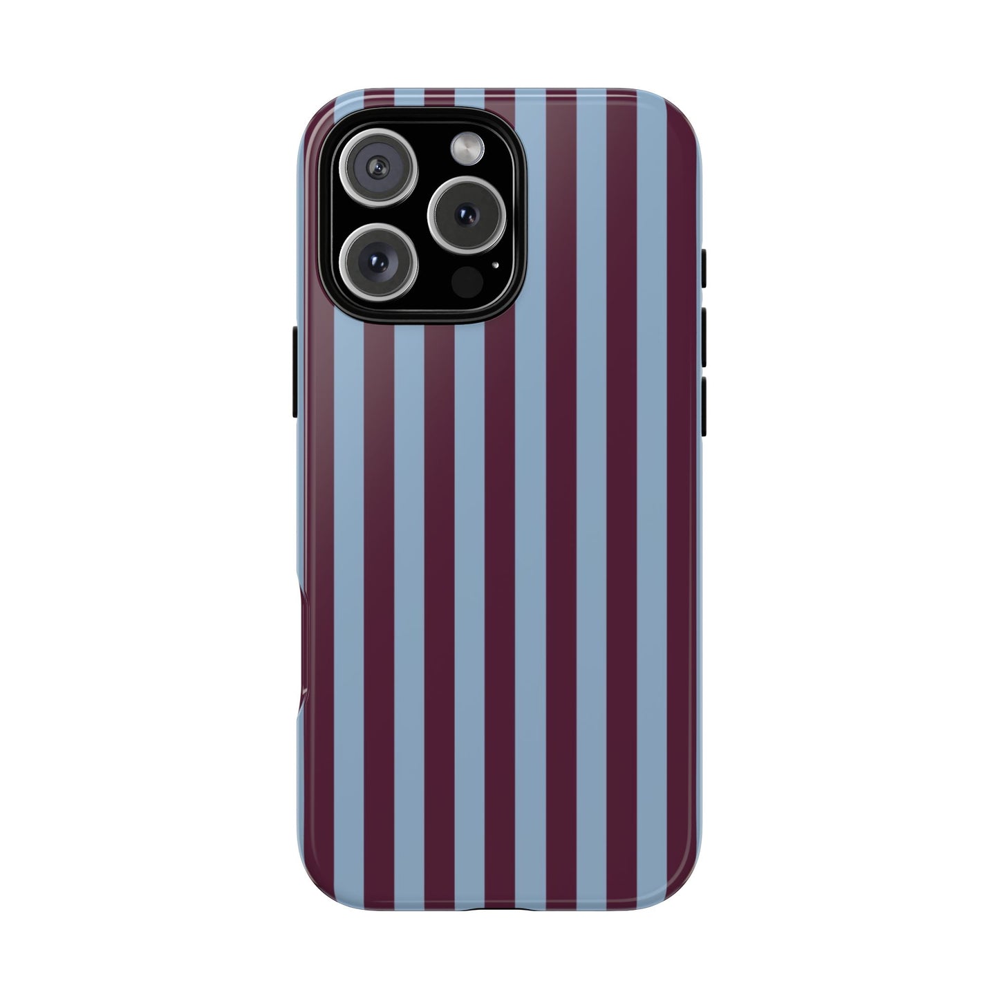 Blue & Burgundy Striped Tough Phone Case